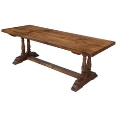 Antique French Trestle Table in White Oak, circa 1880-1900