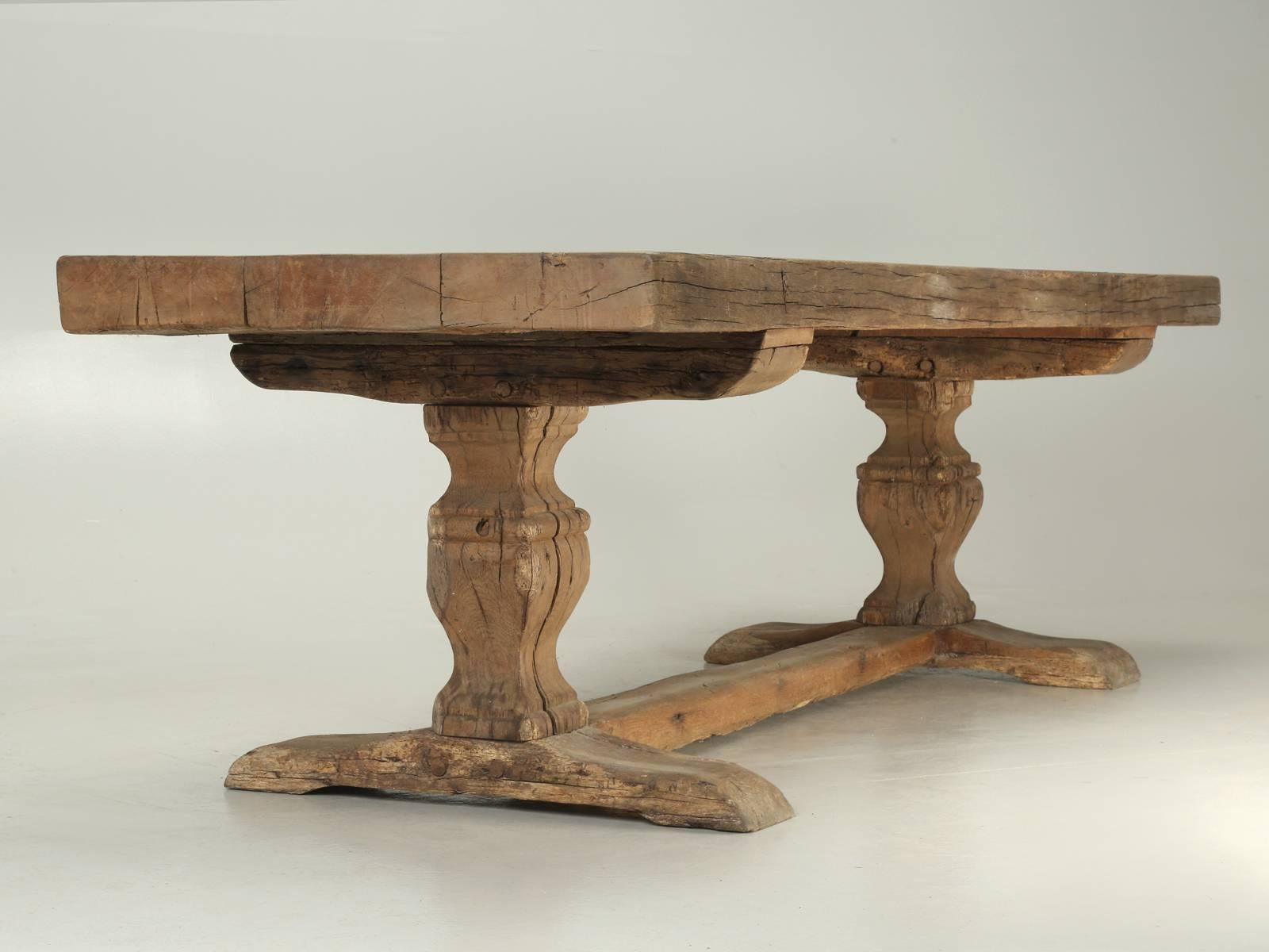 Oak Antique French Trestle Table, circa 300 Years Old