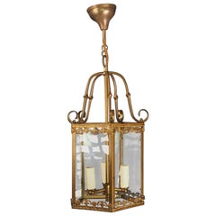 Antique French Triple Light 5-Sided Pentagon Ceiling Lantern