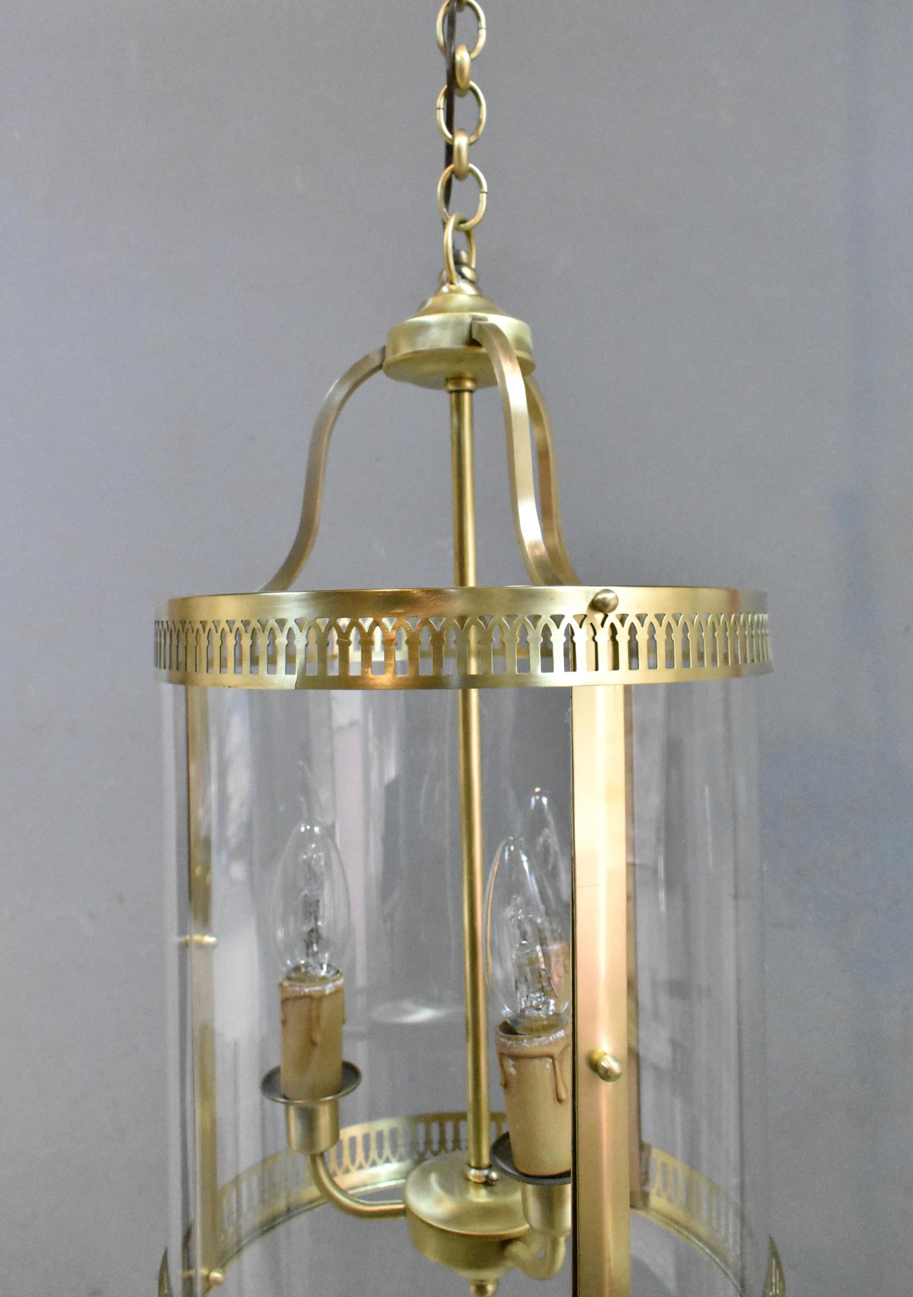Antique French Triple Light Hall Lantern For Sale 1