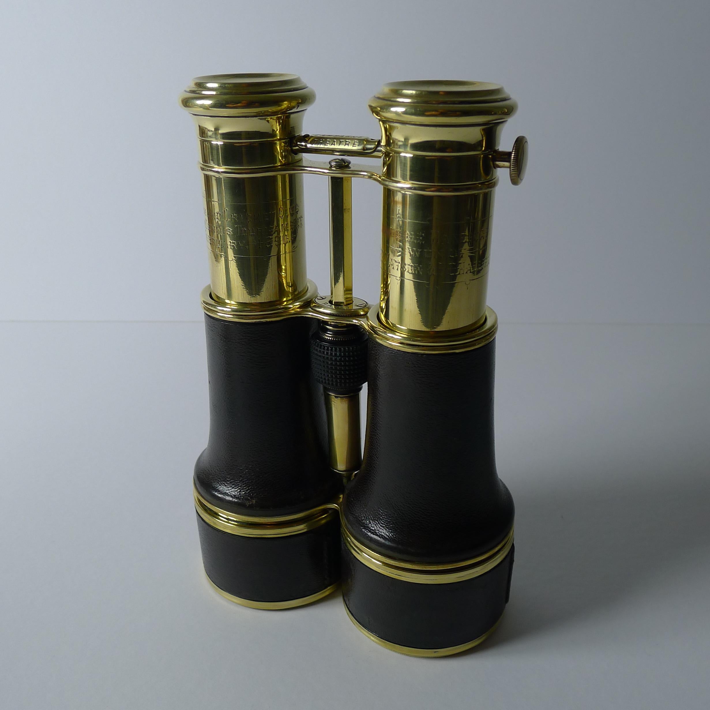 Brass Antique French Triple Optic Binoculars - Marine / Theatre / Field Dated1890 For Sale