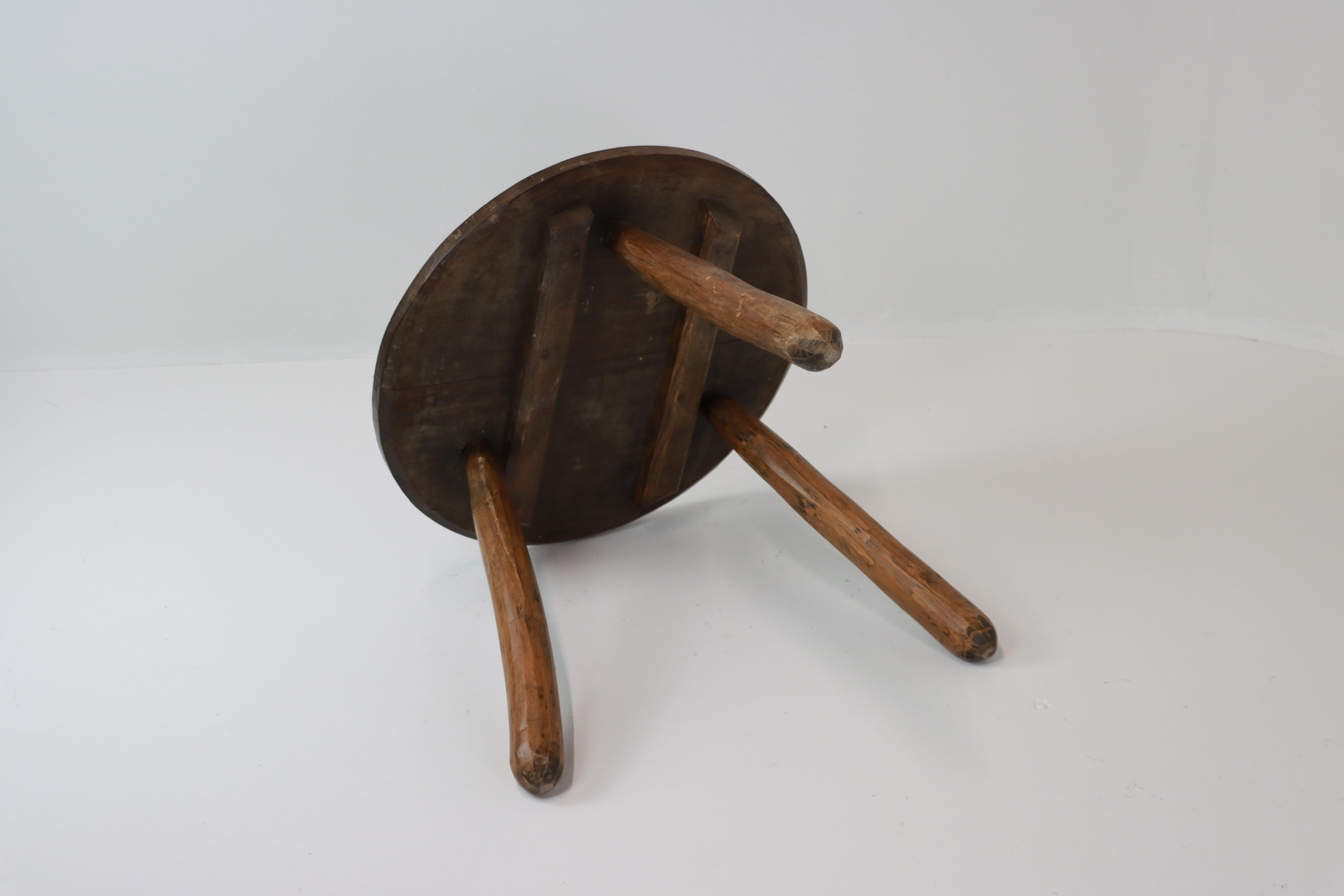 19th Century Antique French Tripod Stool For Sale