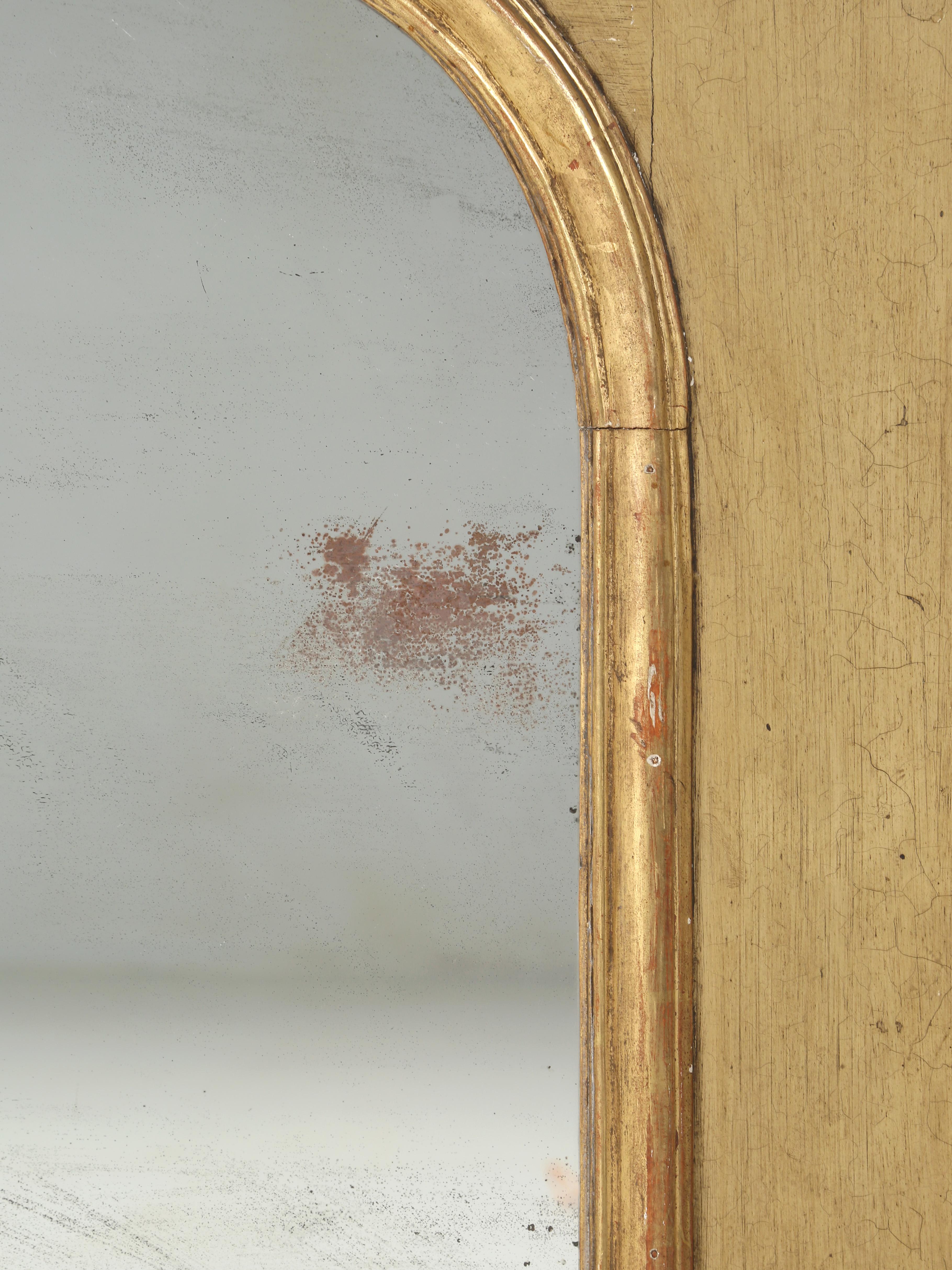 Antique French Trumeau Mirror Completely All Original and Unrestored c1770-1790 For Sale 9