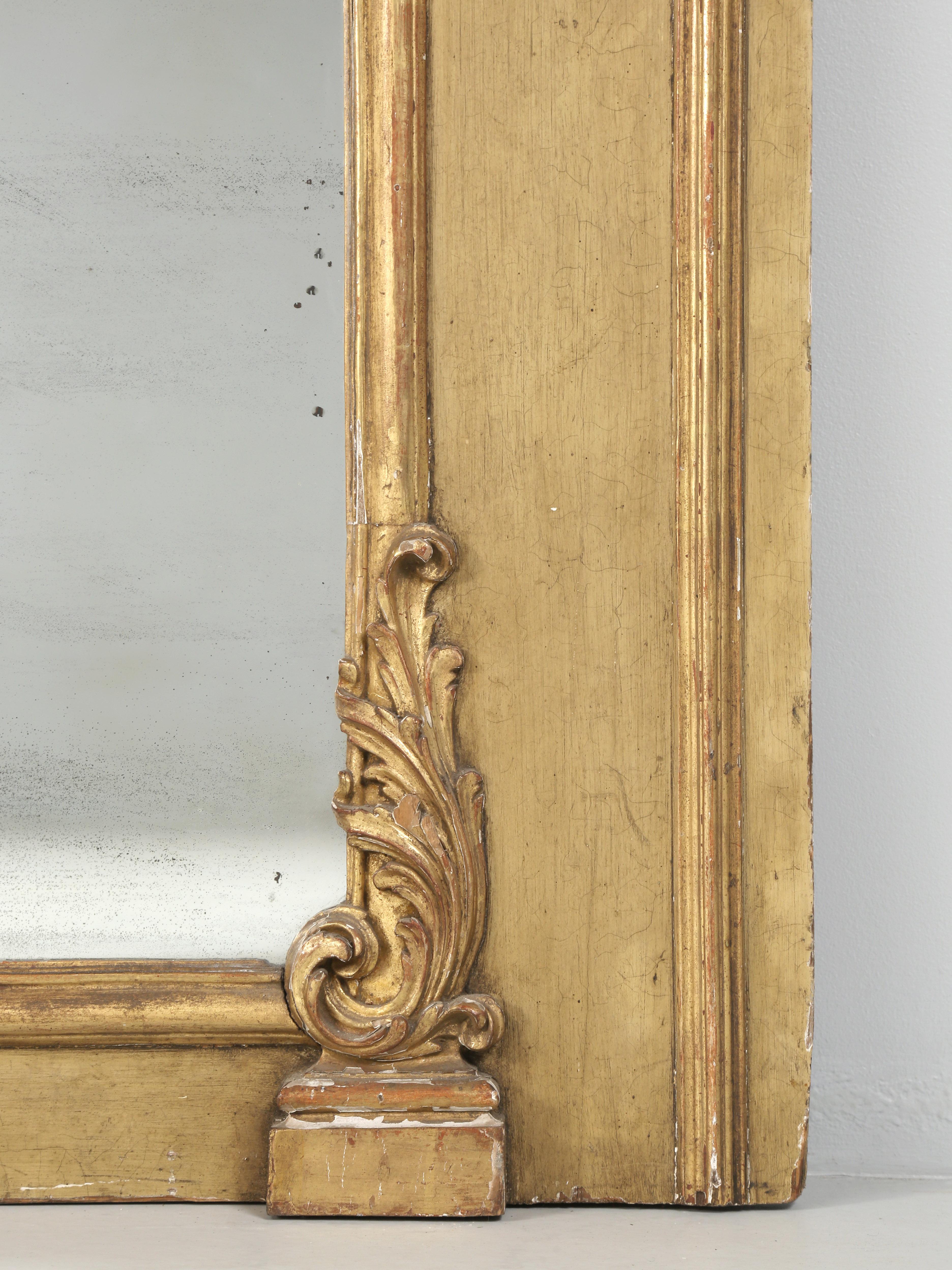 Antique French Trumeau Mirror Completely All Original and Unrestored c1770-1790 For Sale 10