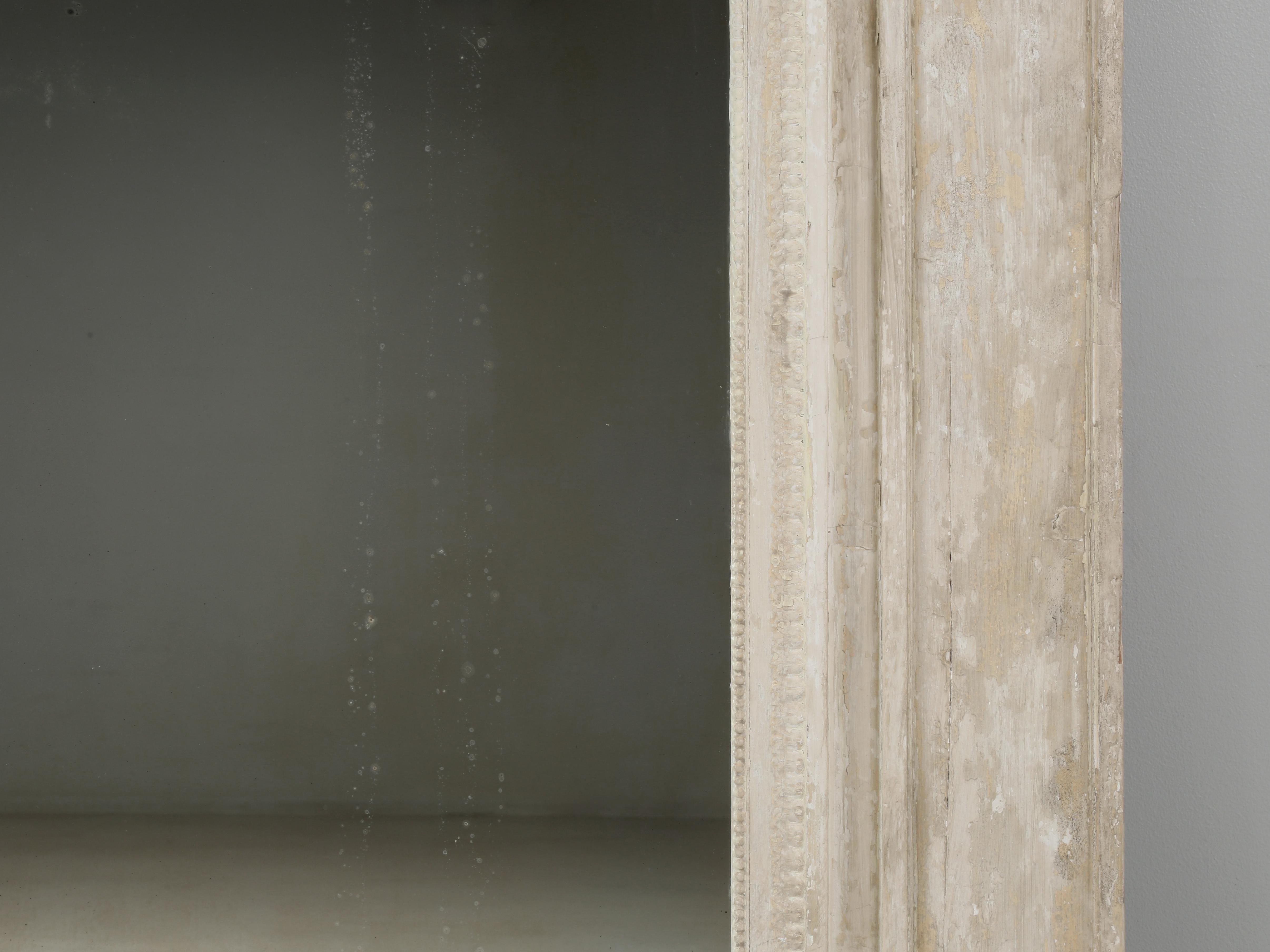 Antique French Trumeau Mirror Unrestauriert Übermäßige Patina oder einfach nur Shabby Chic im Angebot 4