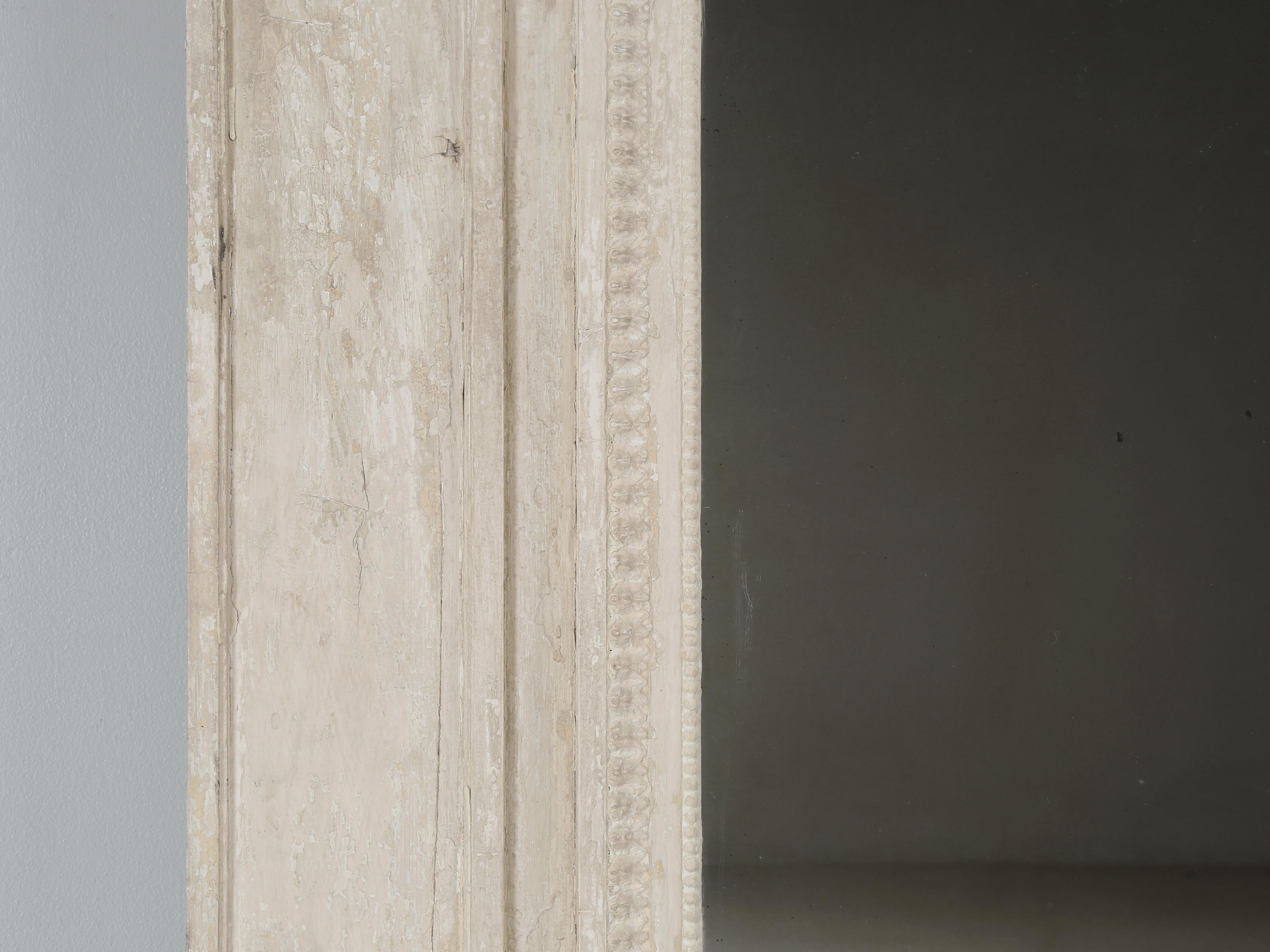 Antique French Trumeau Mirror Unrestauriert Übermäßige Patina oder einfach nur Shabby Chic im Angebot 8