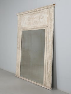 Antique French Trumeau Mirror Unrestauriert Übermäßige Patina oder einfach nur Shabby Chic