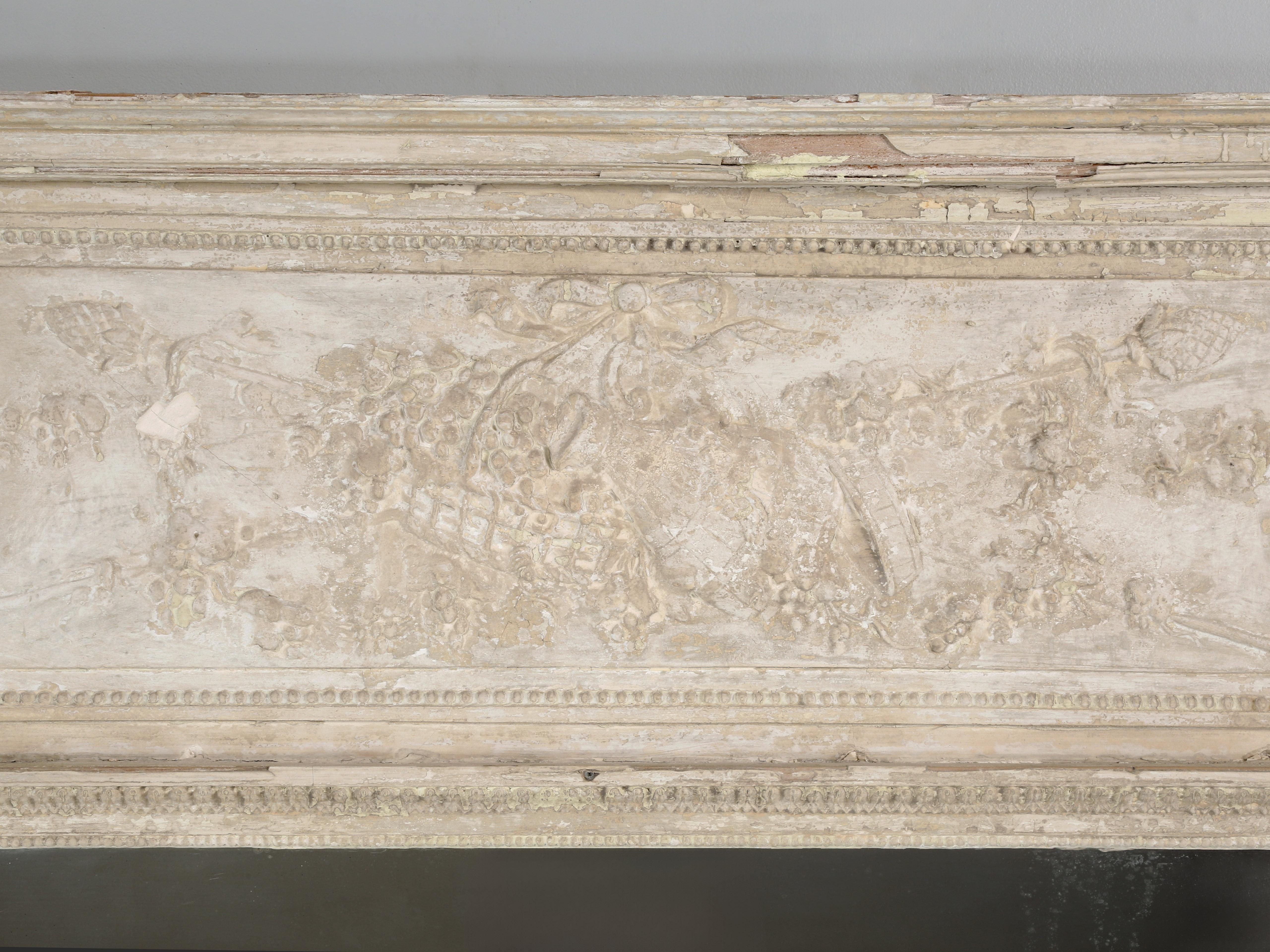 Antique French Trumeau Mirror Unrestauriert Übermäßige Patina oder einfach nur Shabby Chic (Frühes 20. Jahrhundert) im Angebot