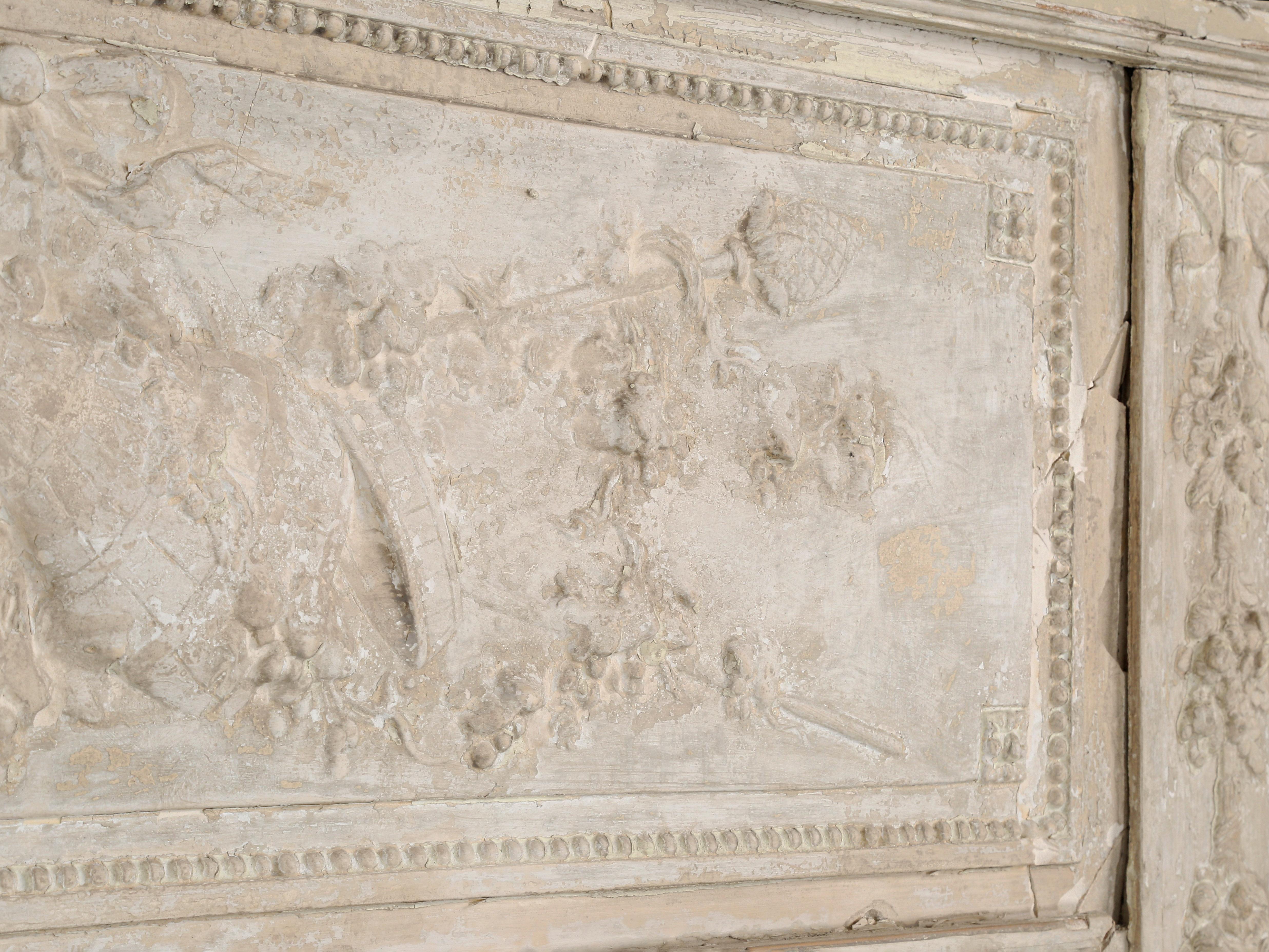 Antique French Trumeau Mirror Unrestauriert Übermäßige Patina oder einfach nur Shabby Chic im Angebot 1