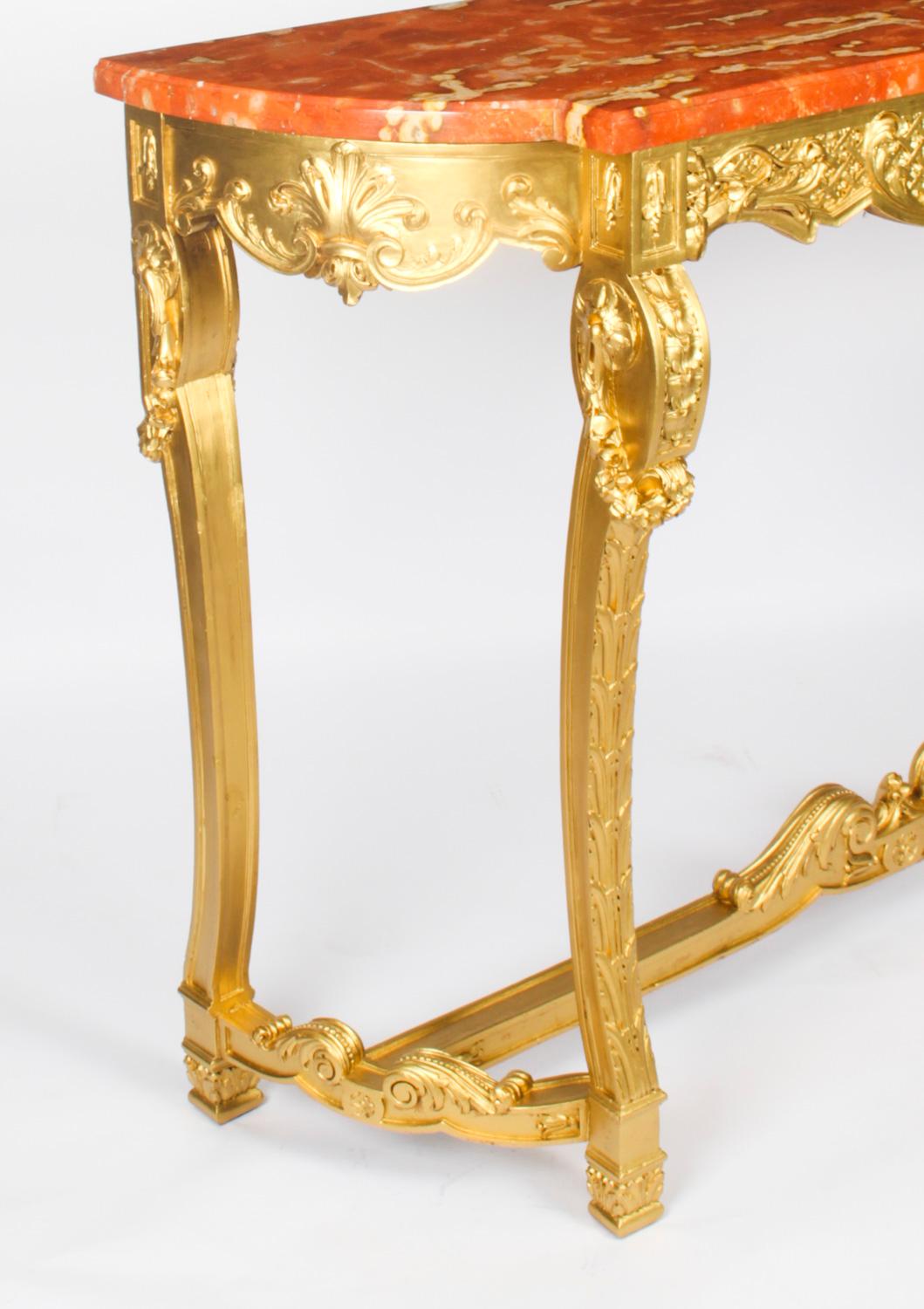 Ancien miroir Trumeau français avec table console assortie 19ème siècle en vente 10