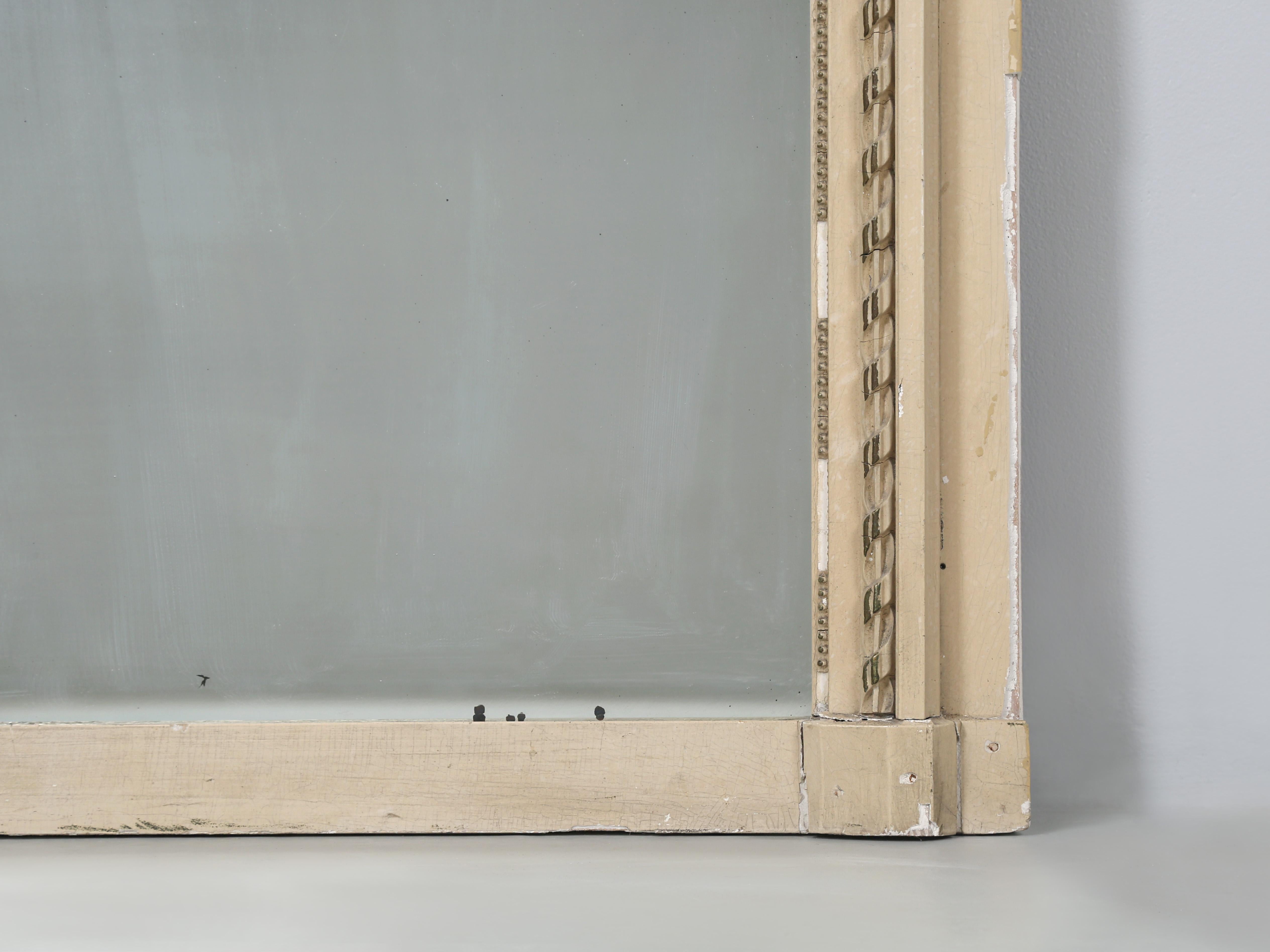 Antique French Trumeau with Original Mirror Unrestored Great Natural Patina For Sale 9
