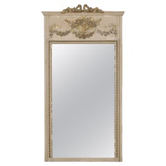Antique French Trumeau with Original Mirror Unrestored Great Natural Patina