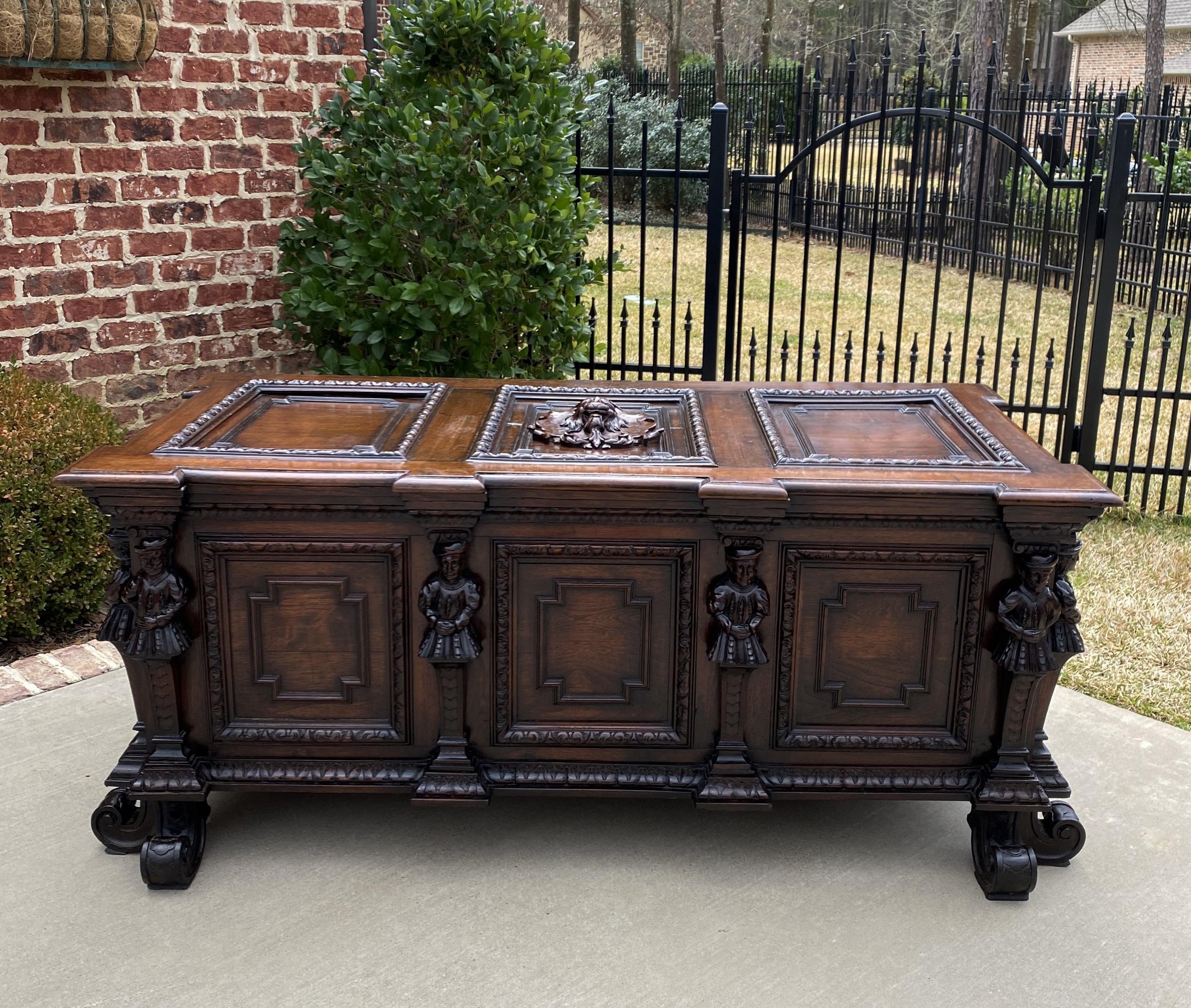 Rare Antique French Oak Highly Carved Trunk, Blanket Box, Storage Chest, or Coffer~~large Lion's Mask~~18th Century

This is only one of multiple exquisite pieces recently received from our European shipper~~wonderful hand-carved oak pieces in the