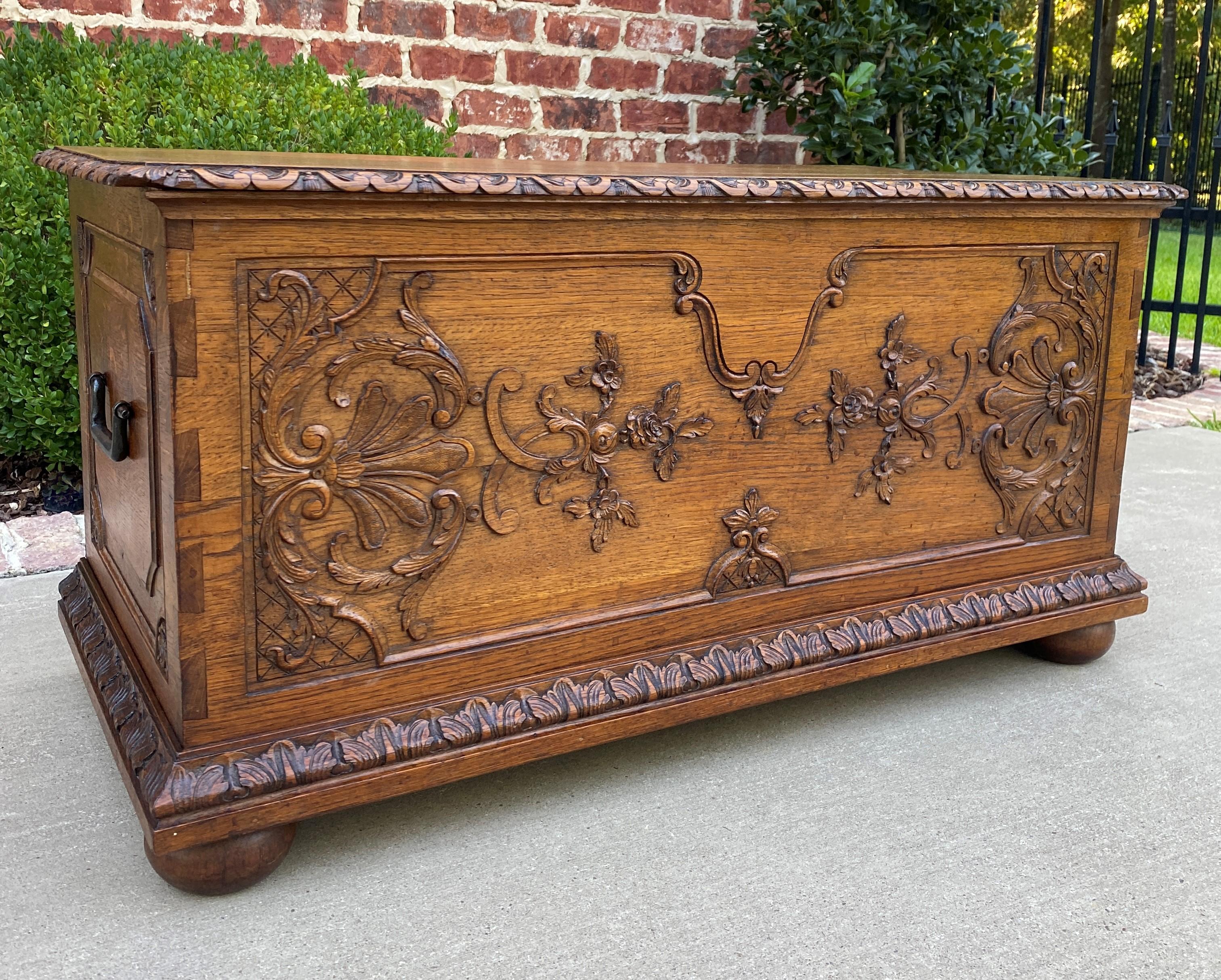 Antique French Trunk Blanket Box Coffer Coffee Table Oak Exposed