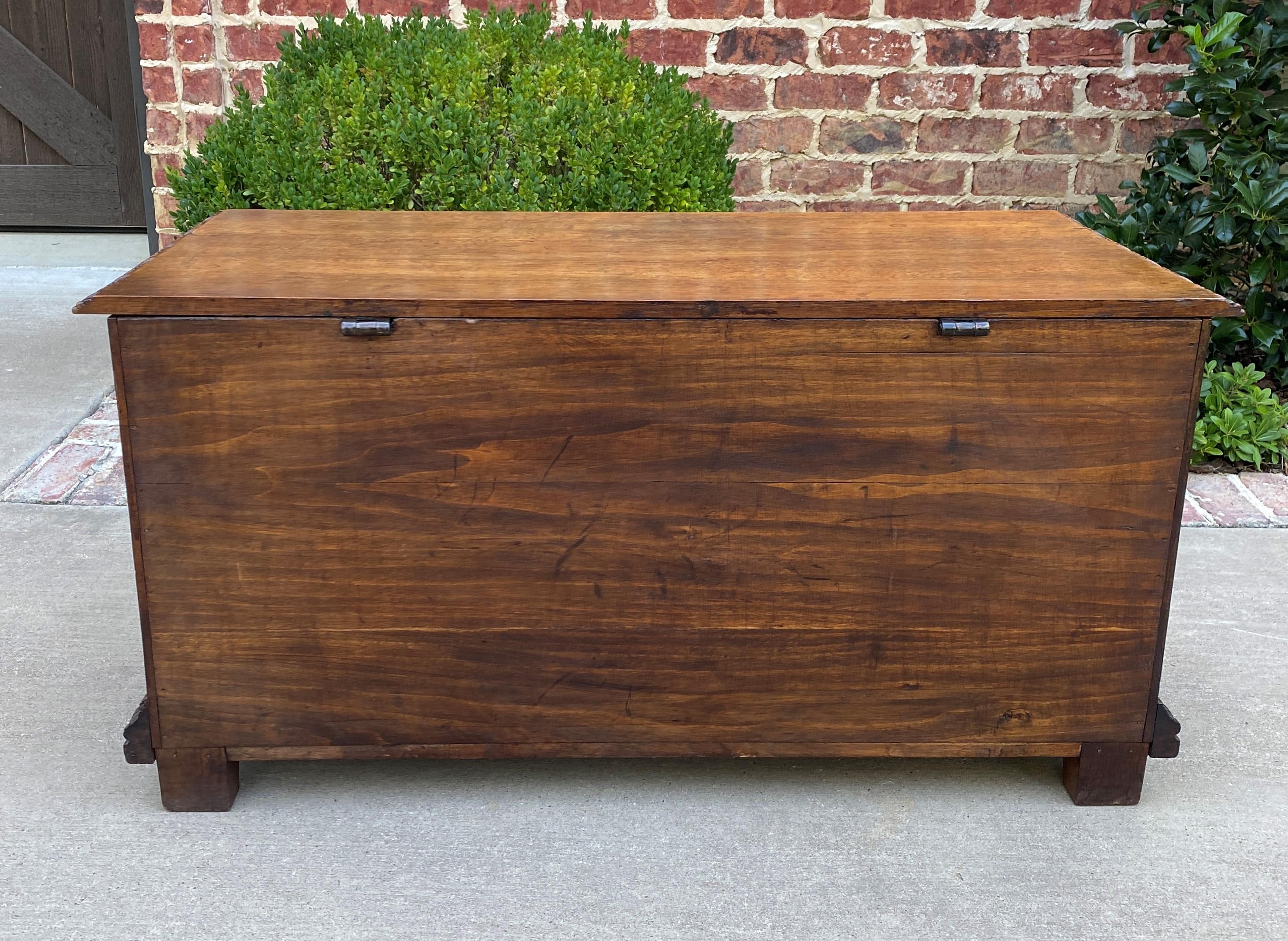 Antique French Trunk Blanket Box Coffer Coffee Table Oak Exposed Dovetails 5