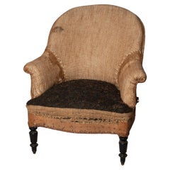 Antique French tub chair, for upholstery 