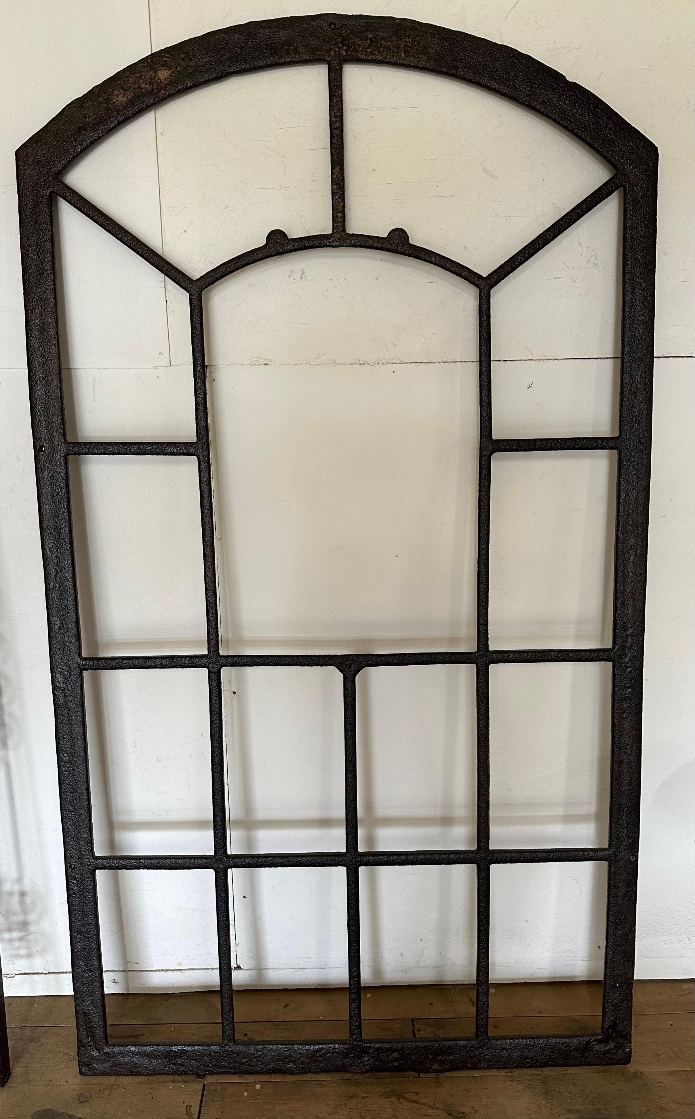 Cast Antique French Tuileries Orangerie Iron Window or Mirror Frame For Sale
