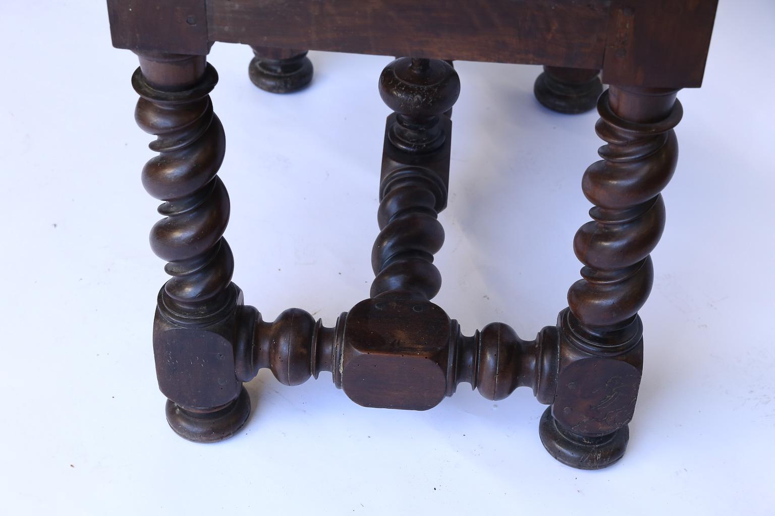 Antique French Turned Leg Table 3
