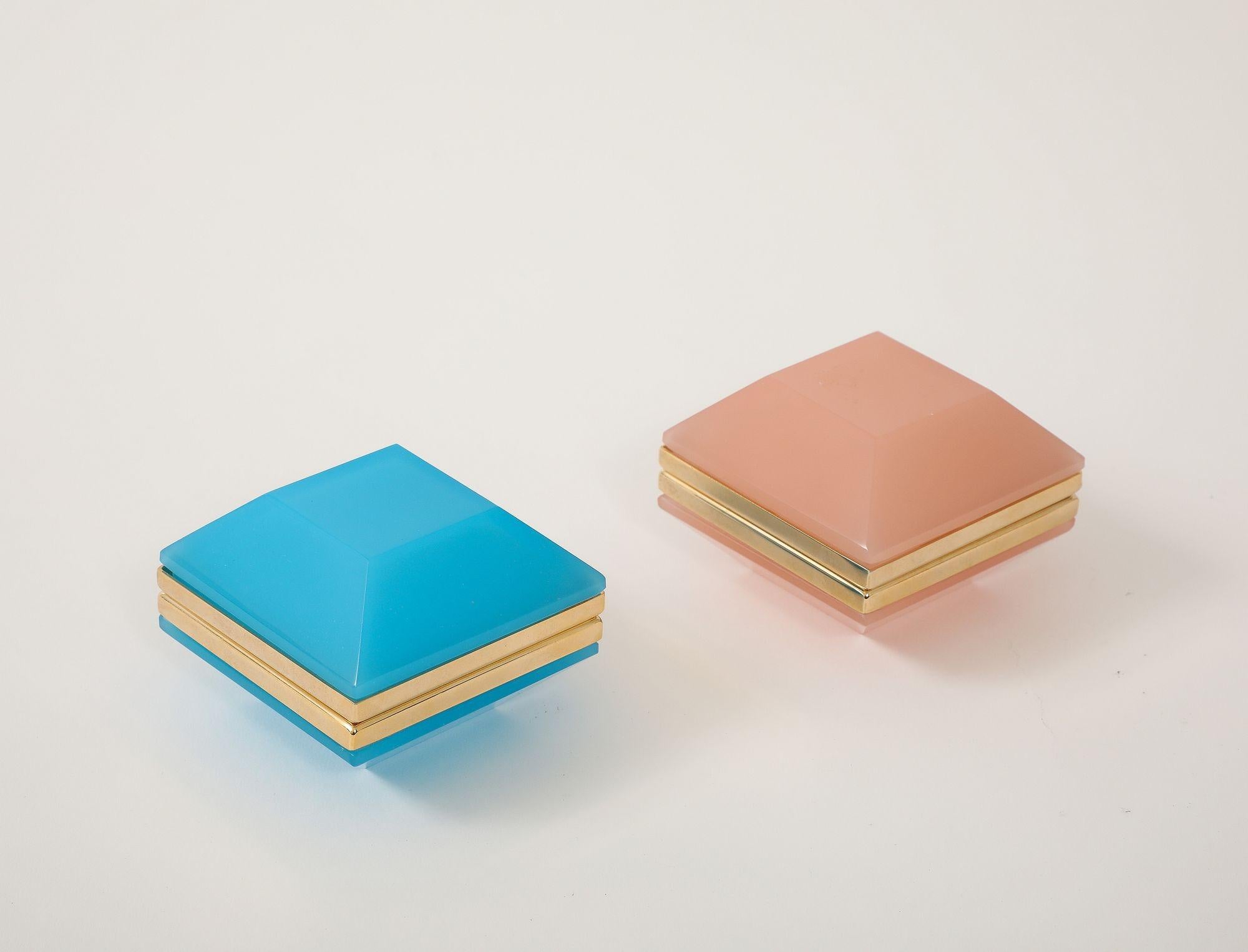 Antique French French Opaline Square Beveled Box, primi anni del XX secolo. in vendita 7