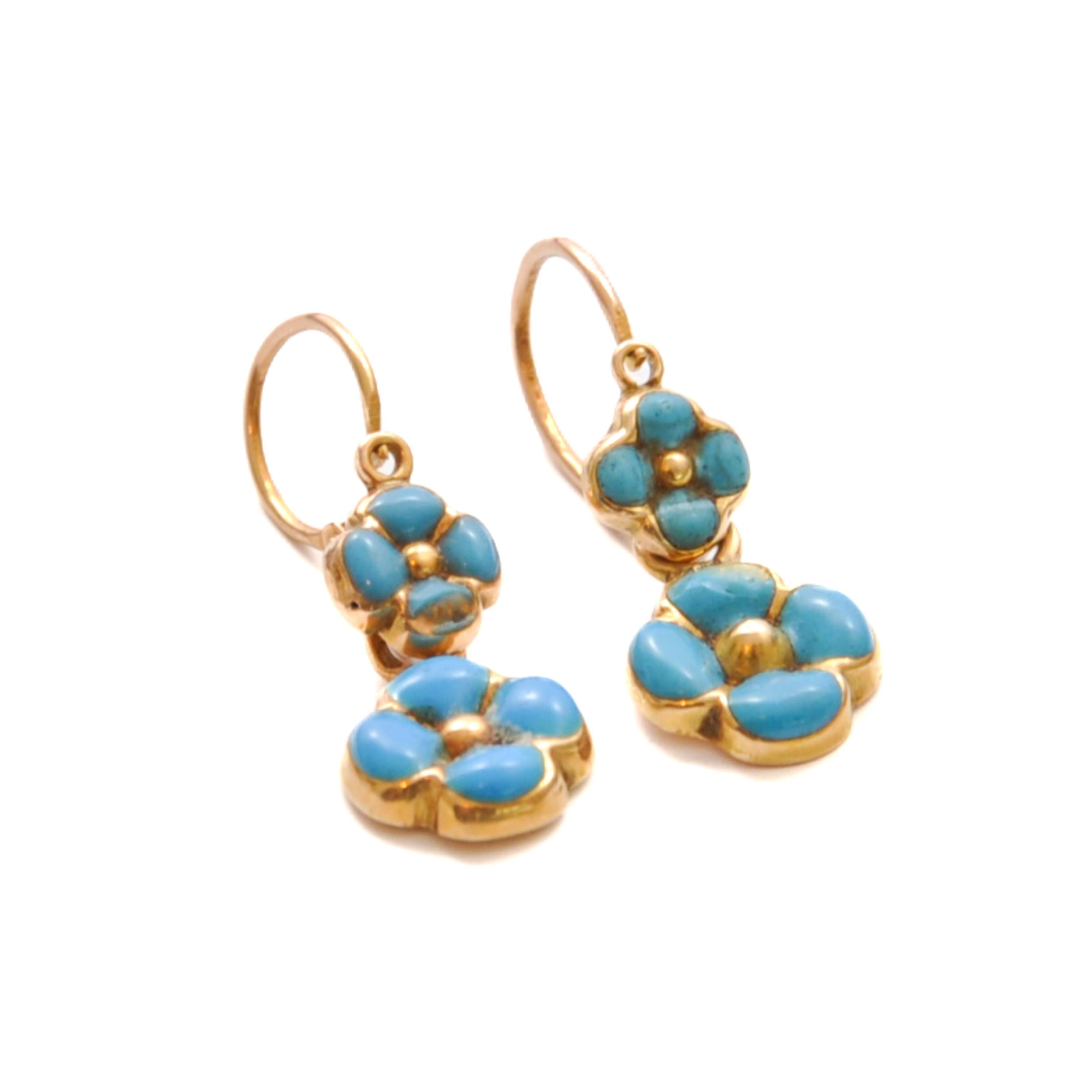 forget me not earrings gold