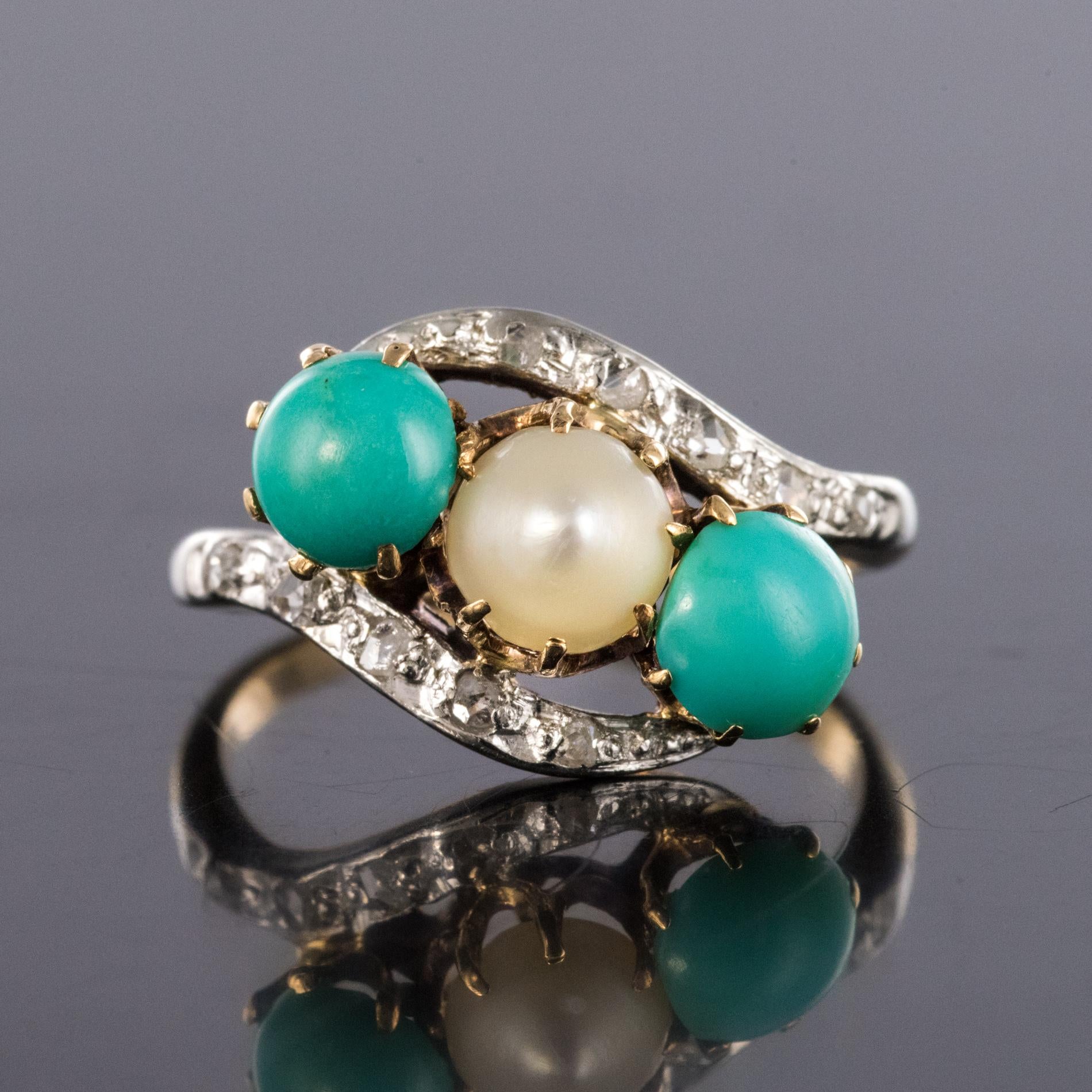 turquoise and pearl rings