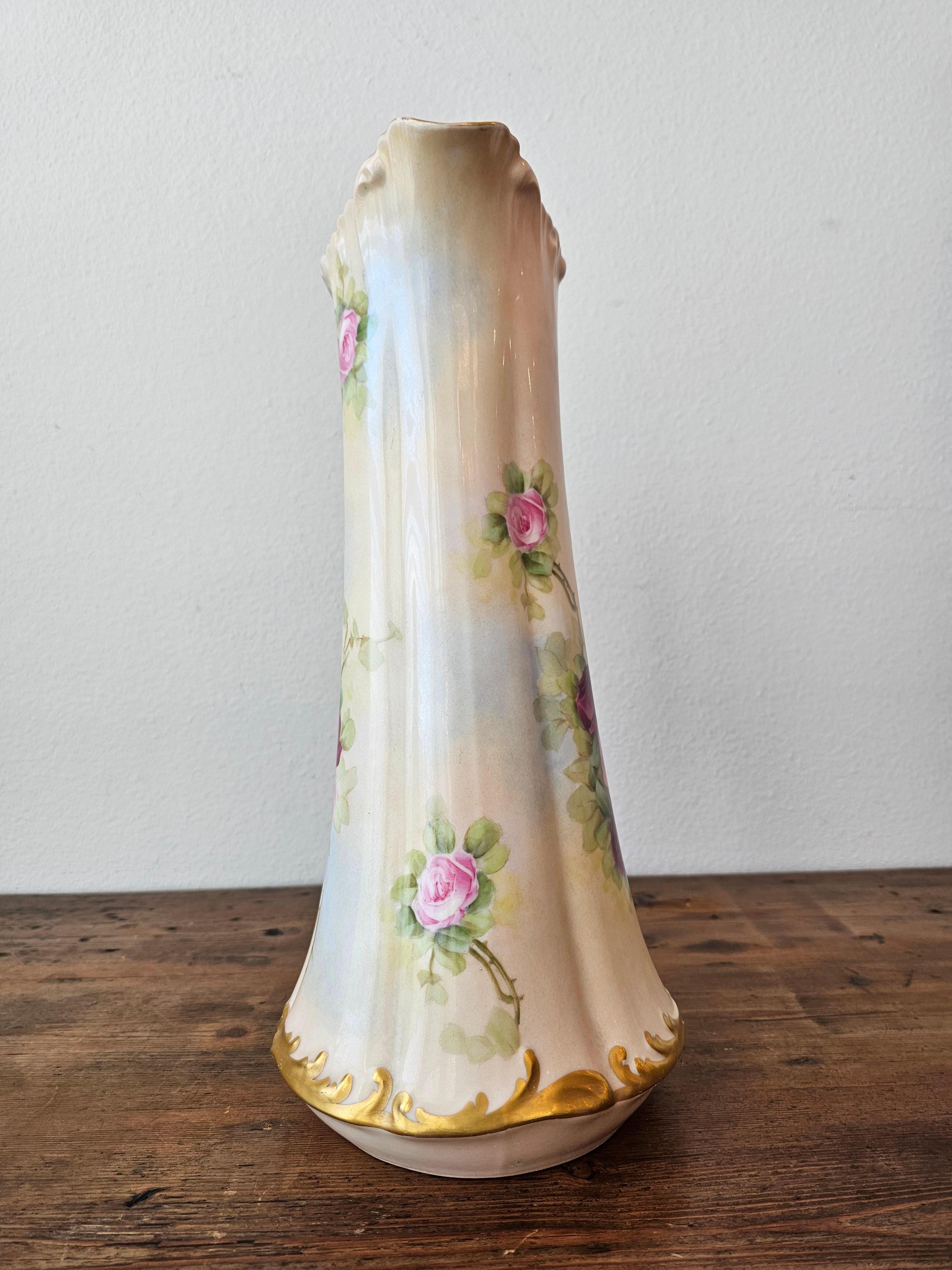 Antique French T&V Limoges Porcelain Painted Pitcher For Pitkin & Brooks Chicago in vendita 2