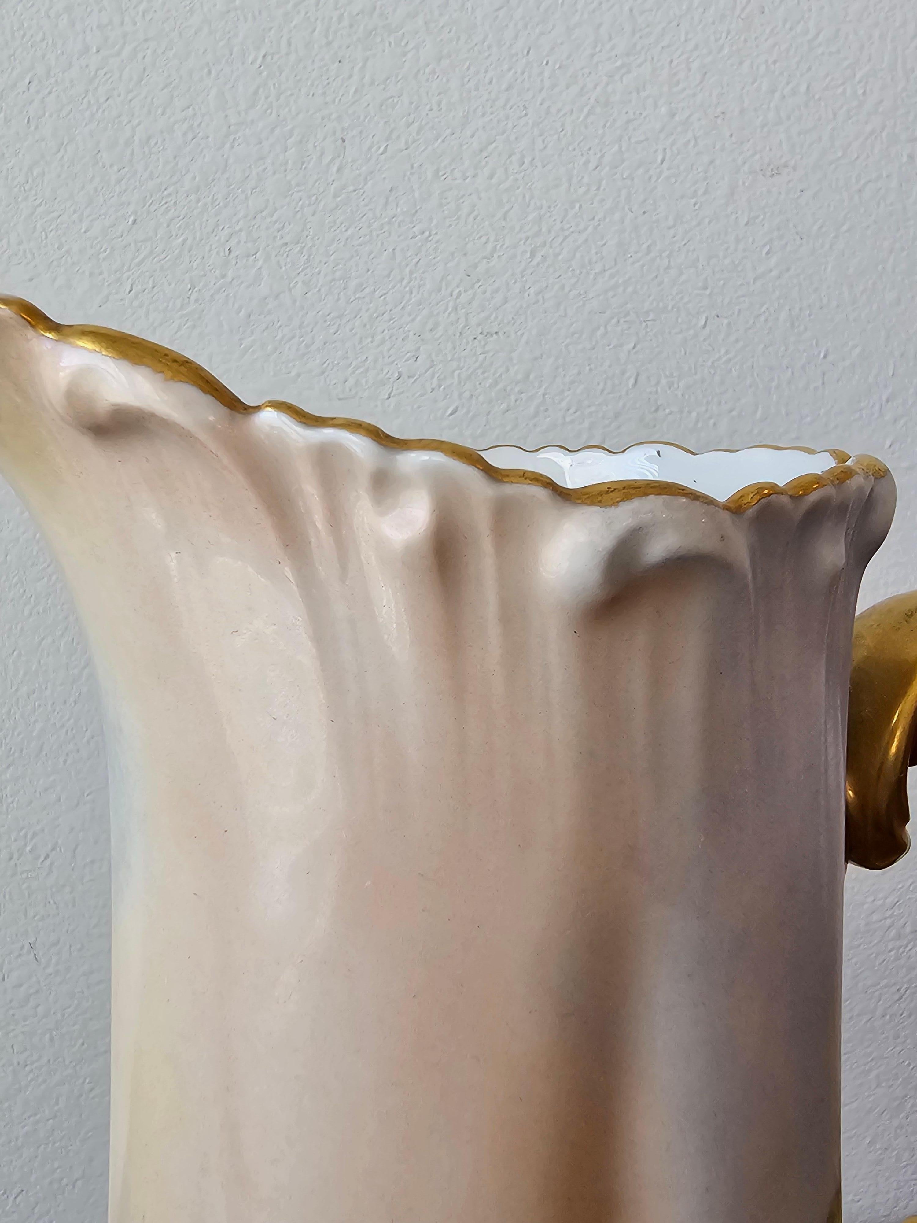 Antique French T&V Limoges Porcelain Painted Pitcher For Pitkin & Brooks Chicago in vendita 4