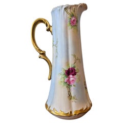 Pichet ancien en porcelaine peinte de Limoges AT&T pour Pitkin & Brooks Chicago