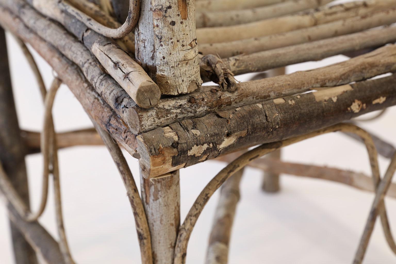 Antique Rustic French Twig Chair 2