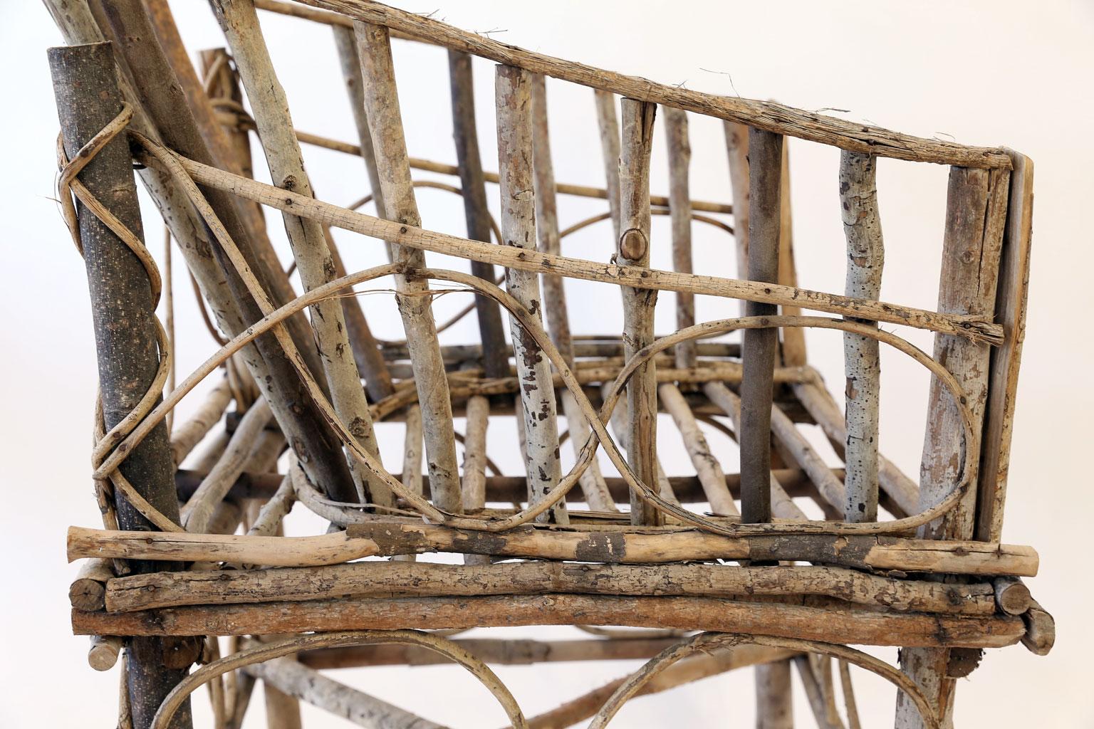 Antique Rustic French Twig Chair 3