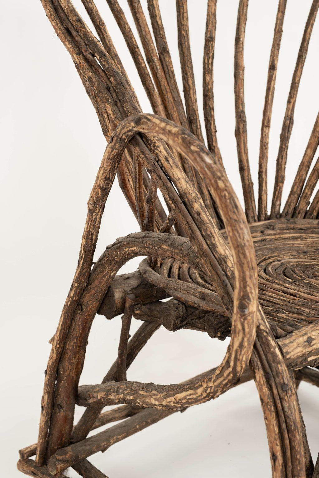 Français Chaise française ancienne Twig en vente