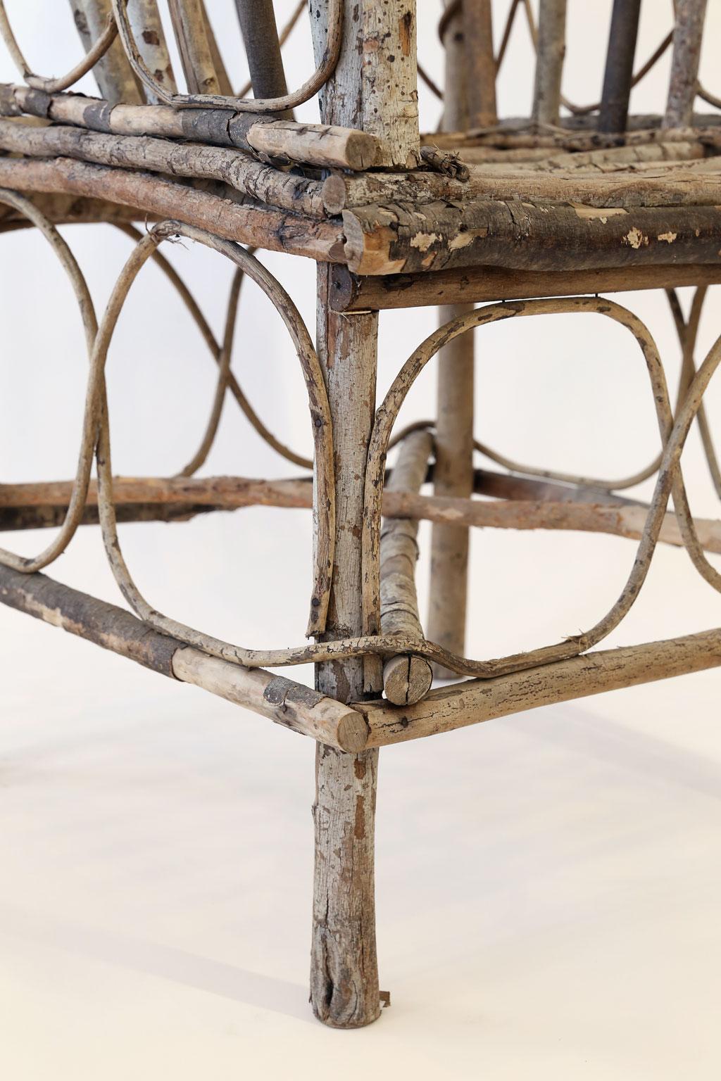 Hand-Crafted Antique Rustic French Twig Chair