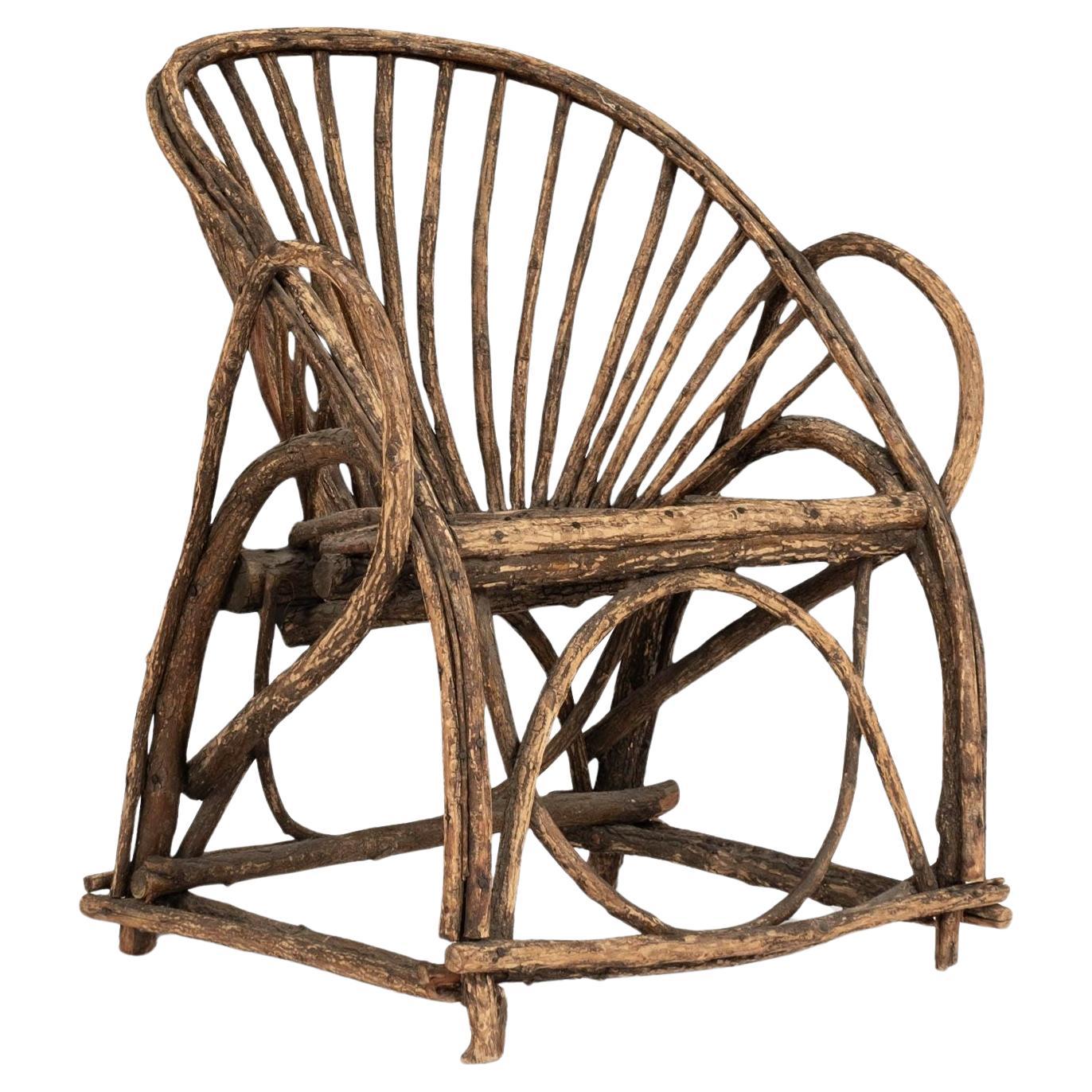 Chaise française ancienne Twig en vente