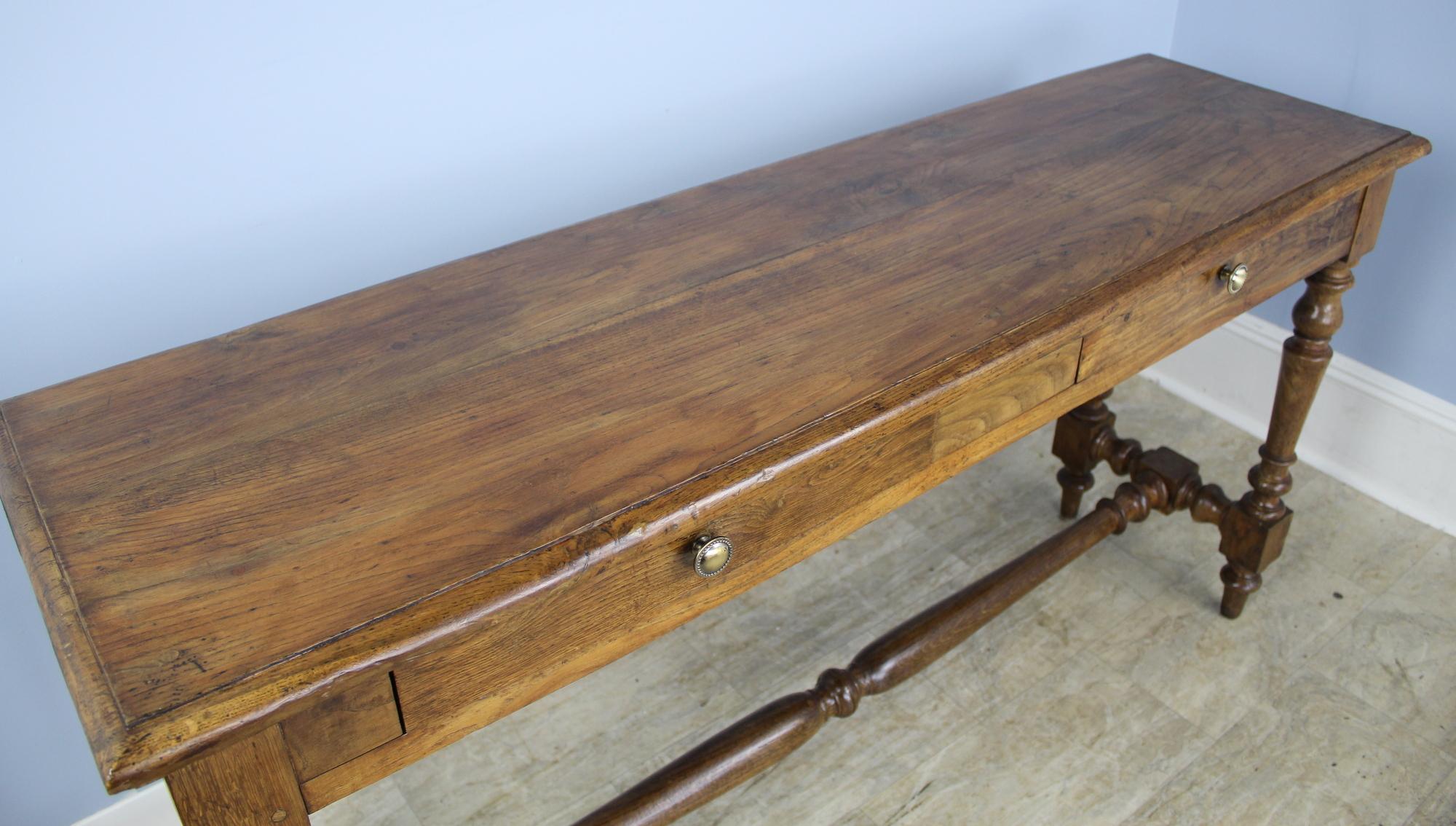 19th Century Antique French Two-Drawer Oak Server