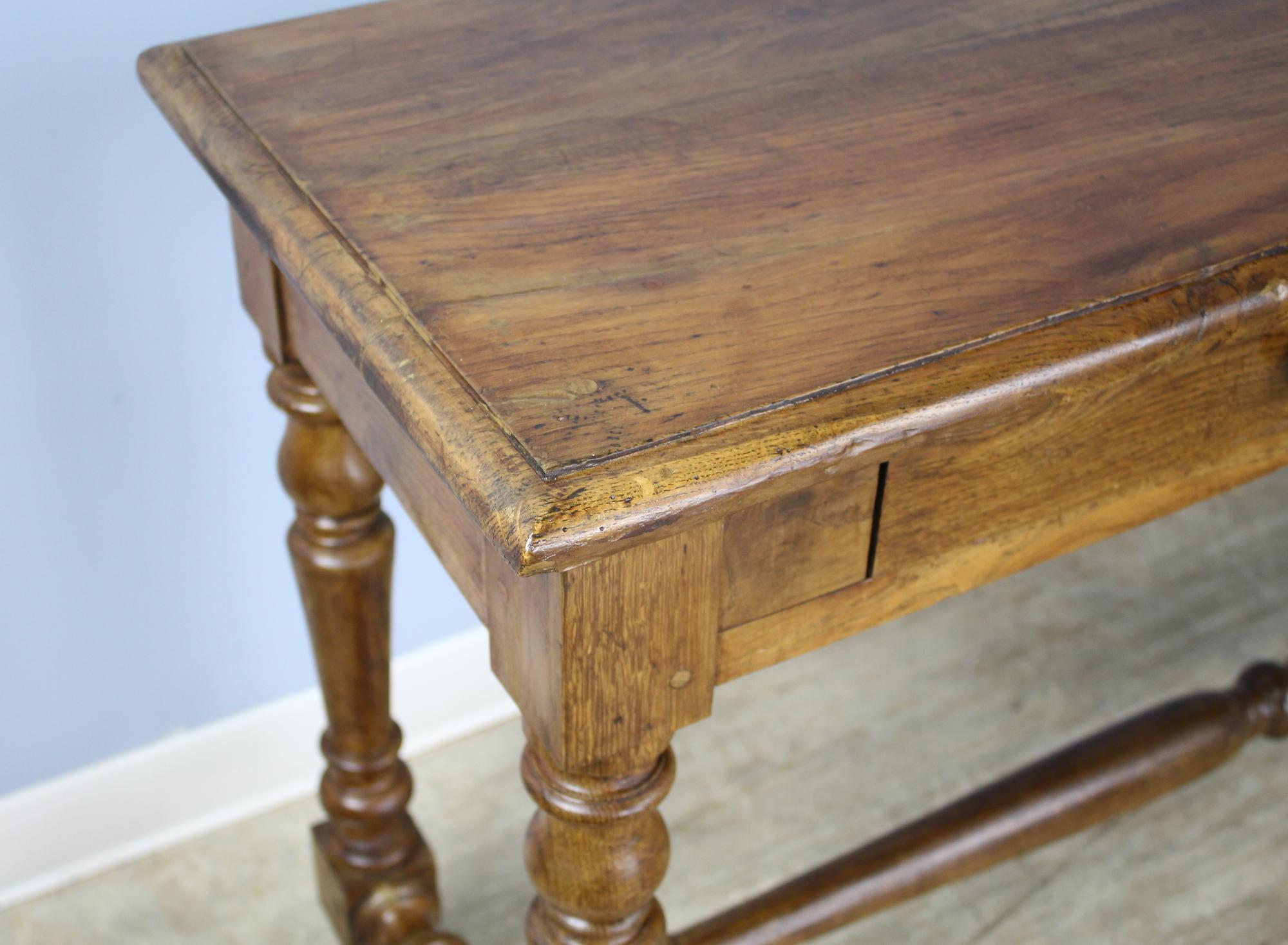 Antique French Two-Drawer Oak Server 1