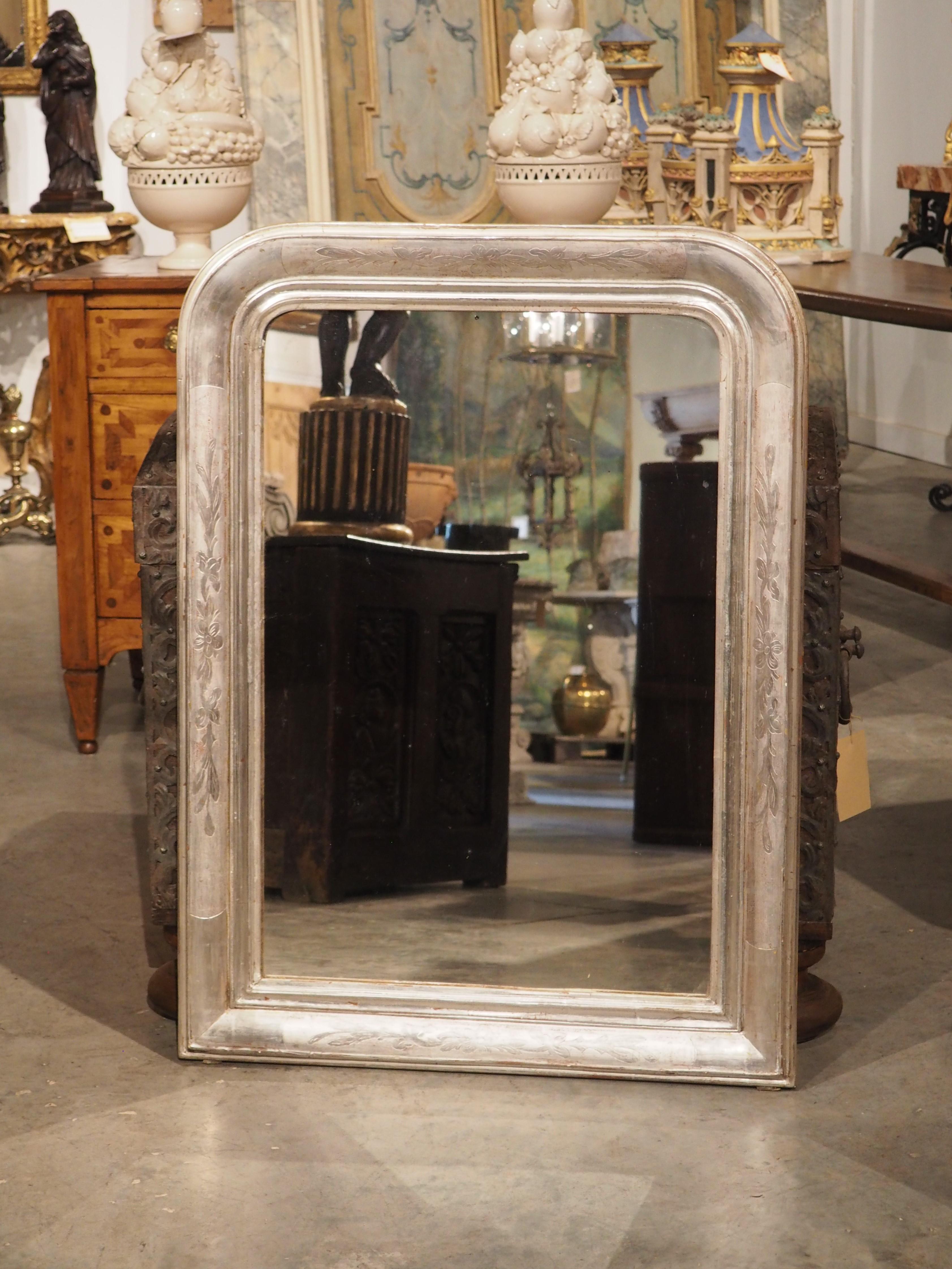 Antique French Two-Tone Silverleaf Louis Philippe Mirror, 19th Century 6