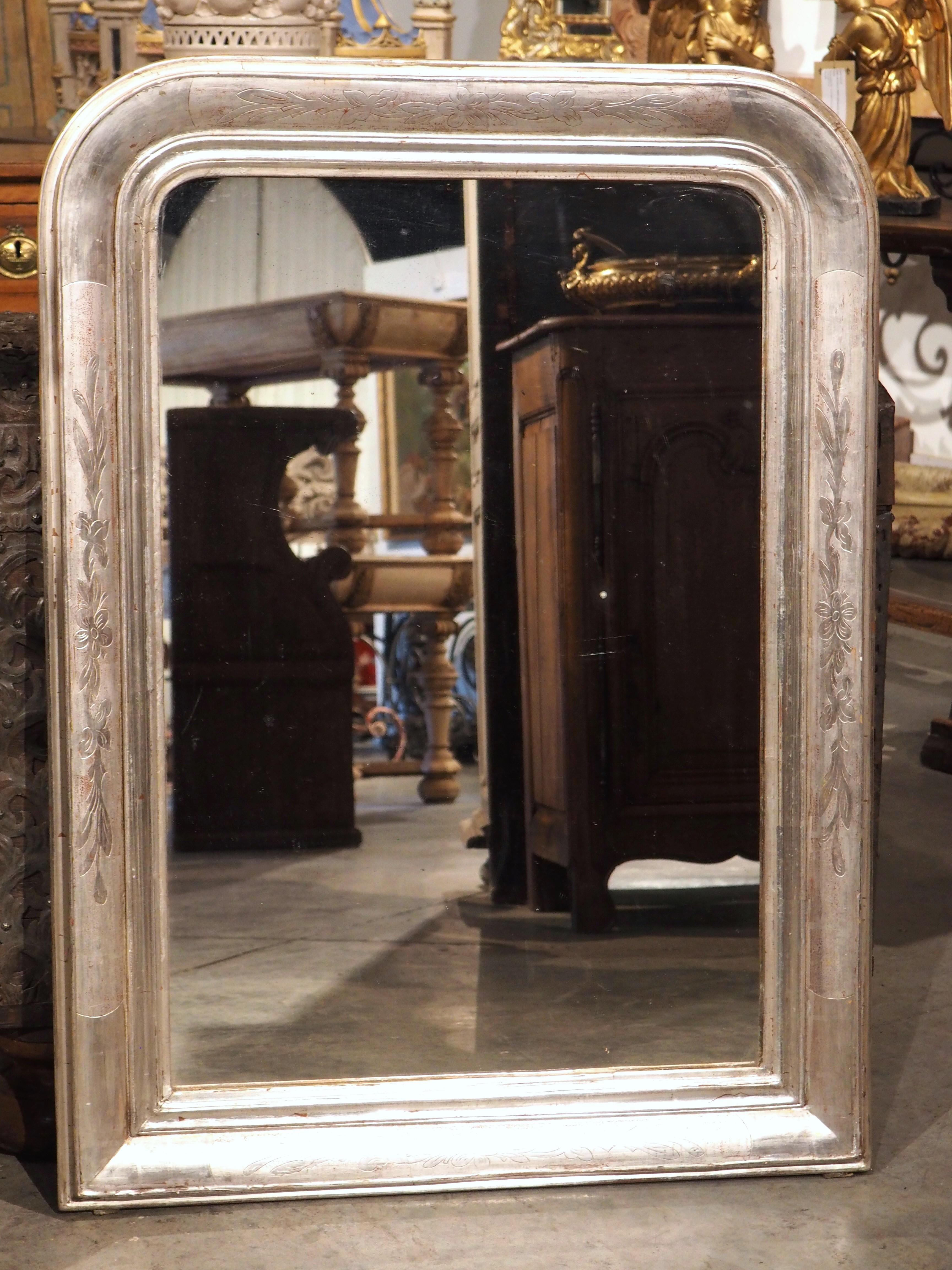 Antique French Two-Tone Silverleaf Louis Philippe Mirror, 19th Century 7