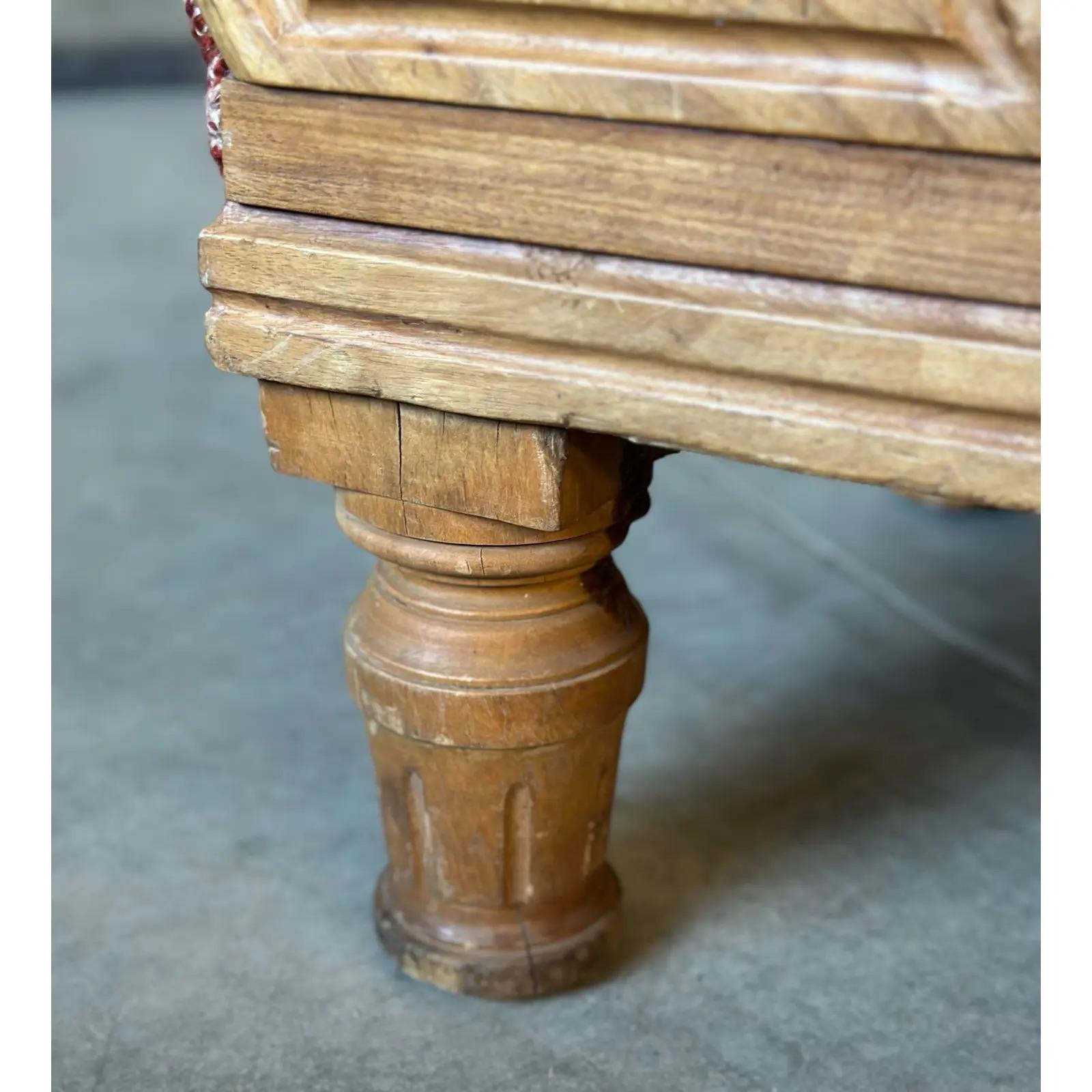 Oak Antique French Upholstered Day Bed