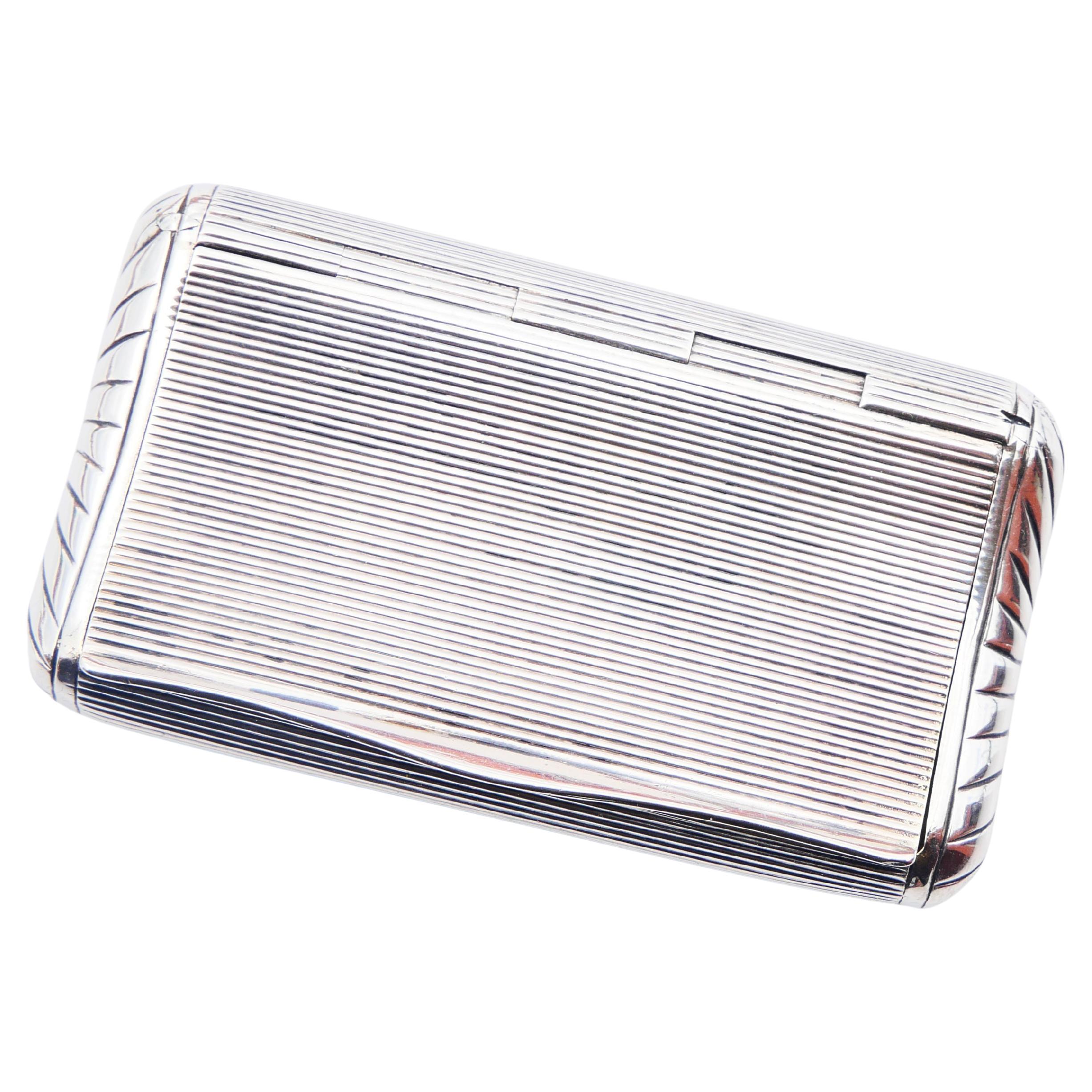 Antike französische Schnupftabakdose aus massivem 925er Silber / 94gr