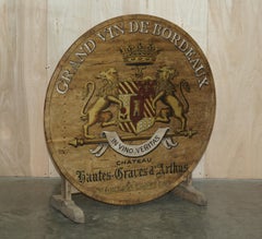 Antique French Vendange Wine Tasting Table Stunning Armoiral Crest Coat of Arms