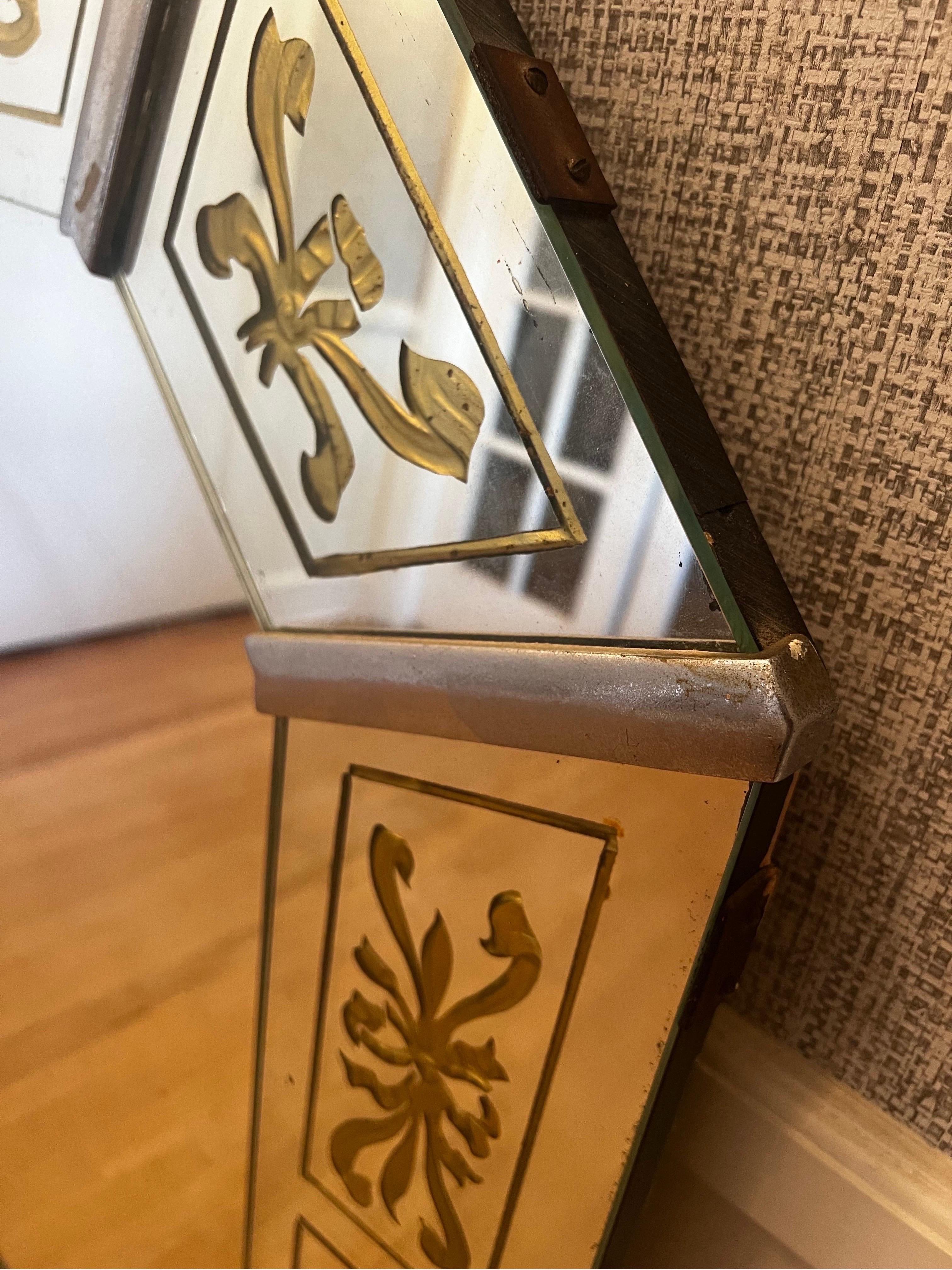 Antique French Venetian Mirror with Gold Details For Sale 2