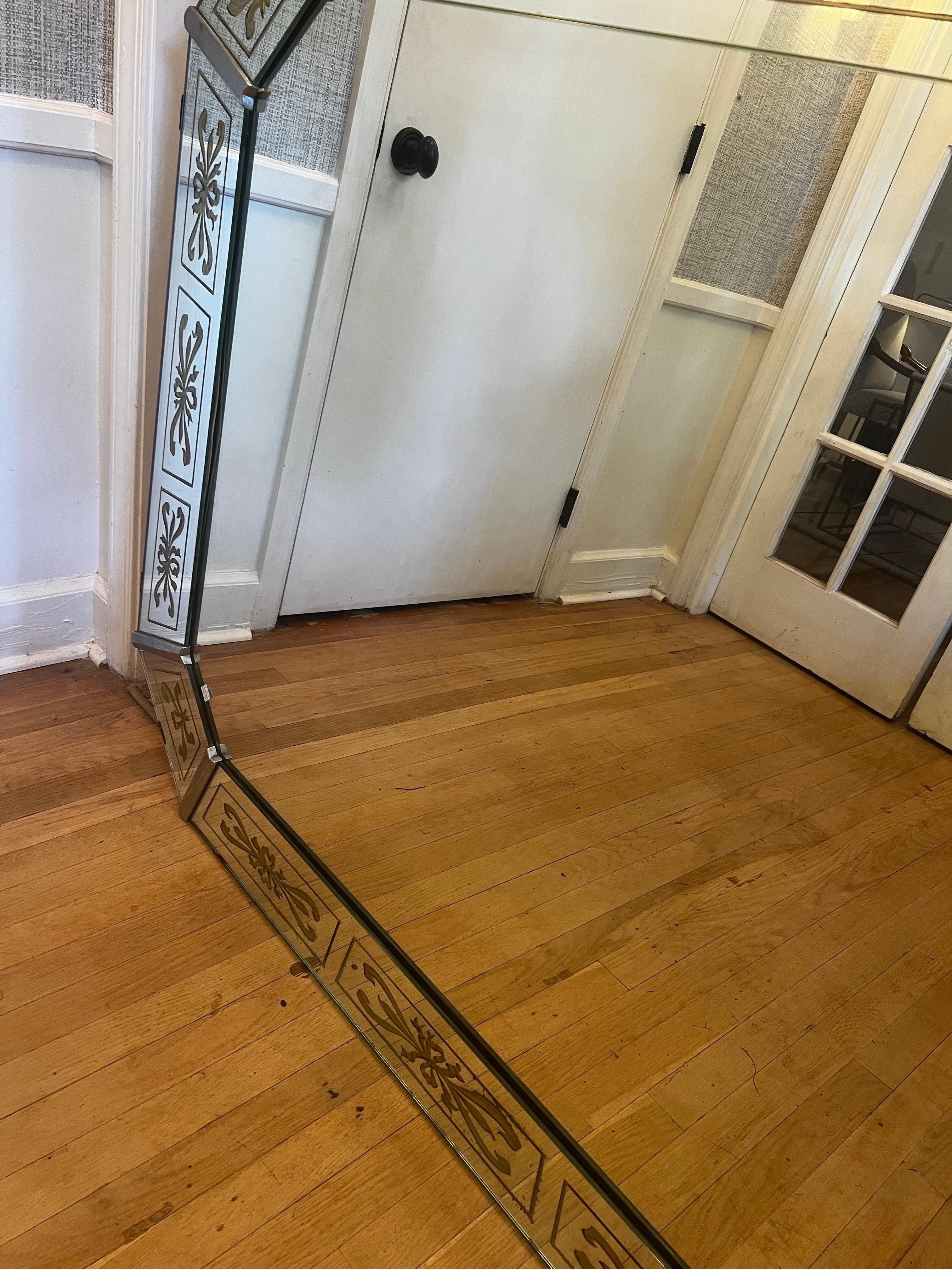 Antique French Venetian Mirror with Gold Details For Sale 3