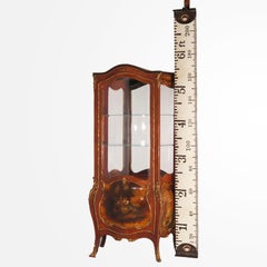 French Vernis Martin Decorated Kingwood & Ormolu Bombe Vitrine c1900