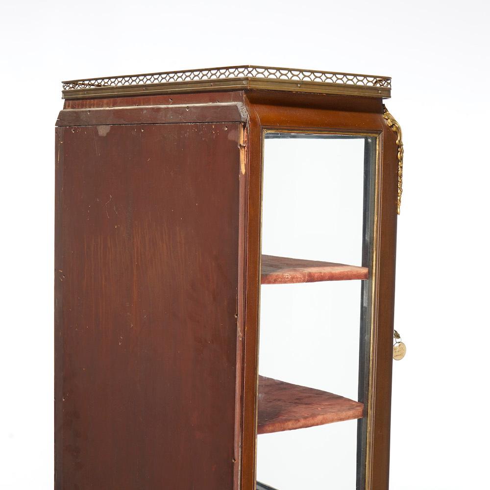 Antique French Vernis Martin Decorated Mahogany Vitrine, Circa 1890 For Sale 14