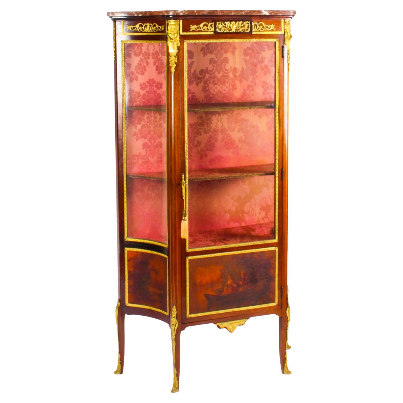Antique French Vernis Martin Display Cabinet, 19th Century