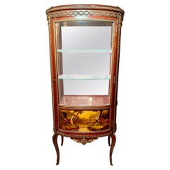 Antique French "Vernis Martin" Display Cabinet with Gold Bronze Detail, Ca 1870