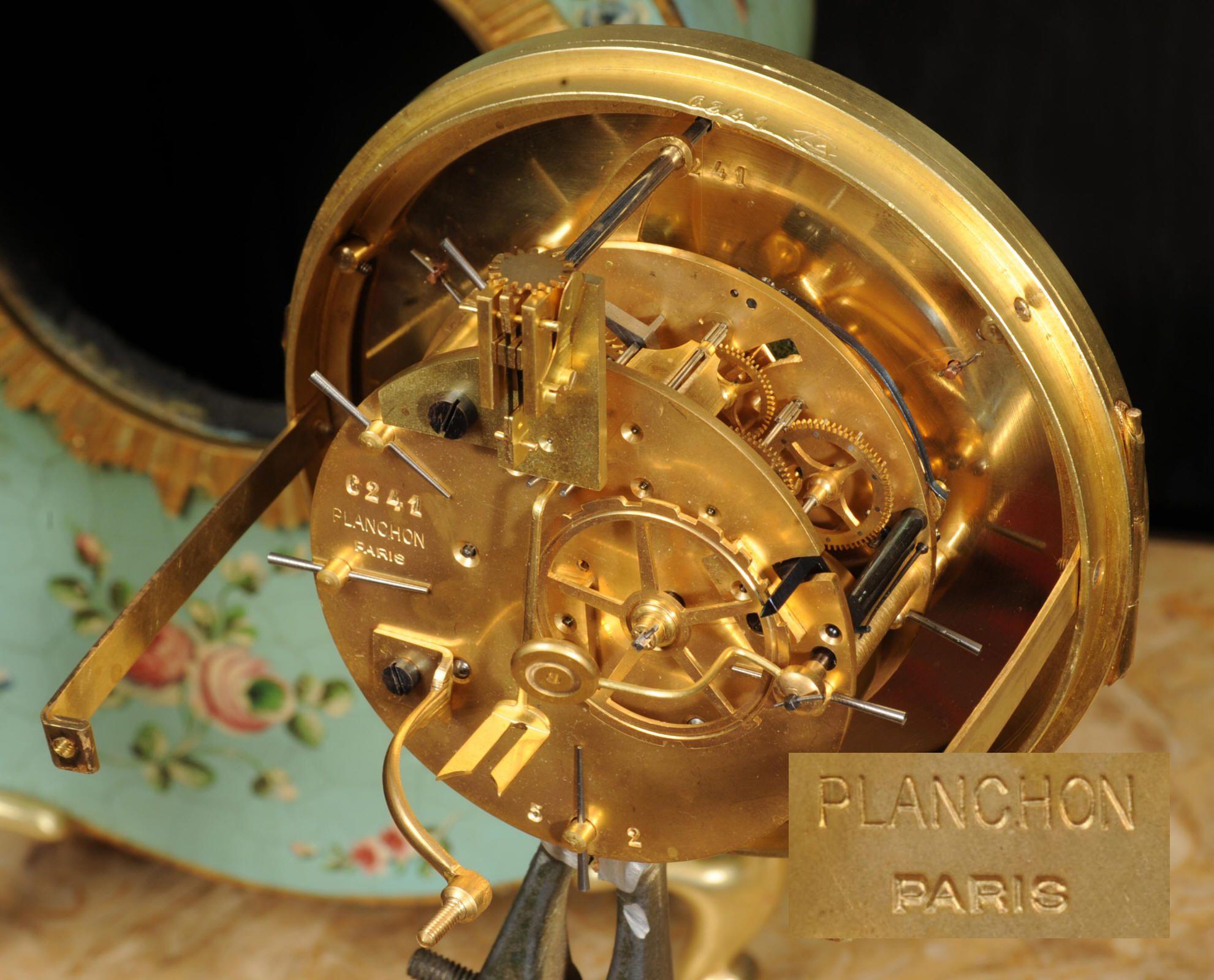 Antique French Vernis Martin Lacquer Clock - Eau de Nil 8