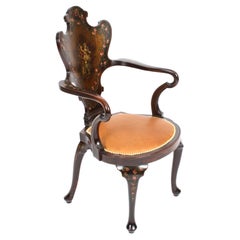 Antiker französischer Vernis Martin Salon Offener Sessel Druce & Co 19. Jahrhundert