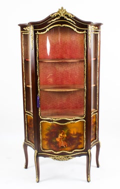 Antique French Vernis Martin Vitrine Display Cabinet 19th Century