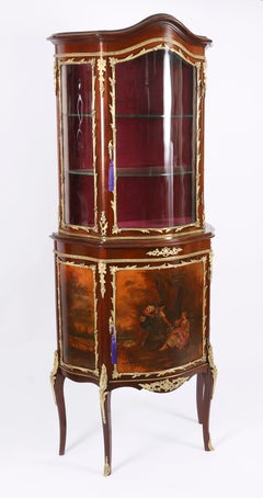 Antique French Vernis Martin Vitrine Display Cabinet 19th Century
